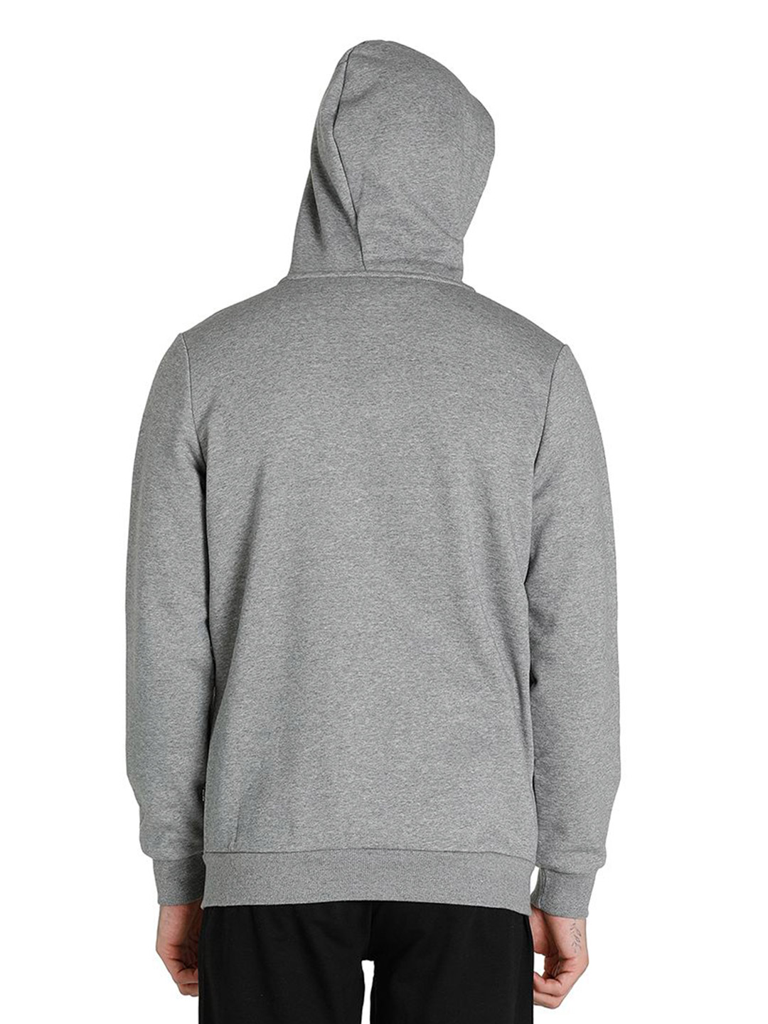 Puma Men Medium Gray Heather Printed Essentials Small Logo Full-Zip Regular Fit Hoodie (2)
