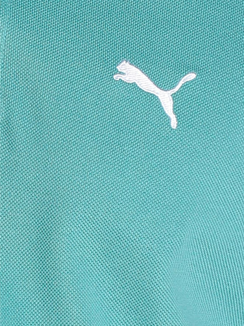 Puma Men Mineral Blue Solid Polo Collat Half Sleeves T-Shirt (4)