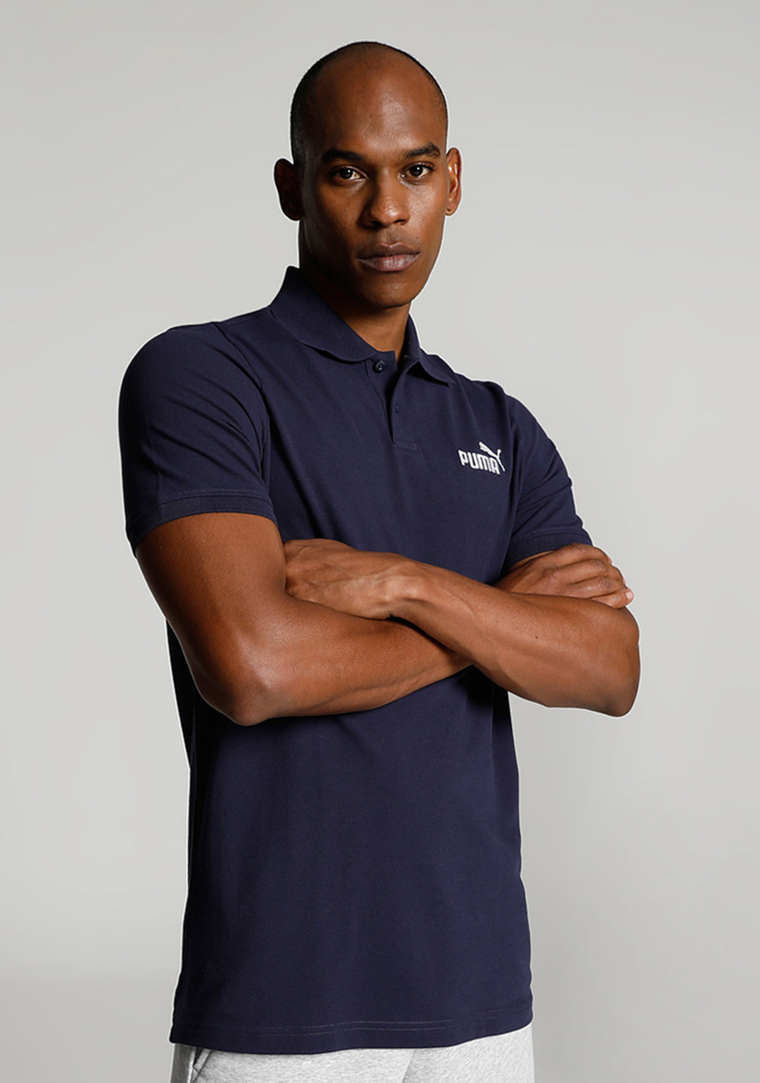 Men Navy Blue ESS Pique Polo