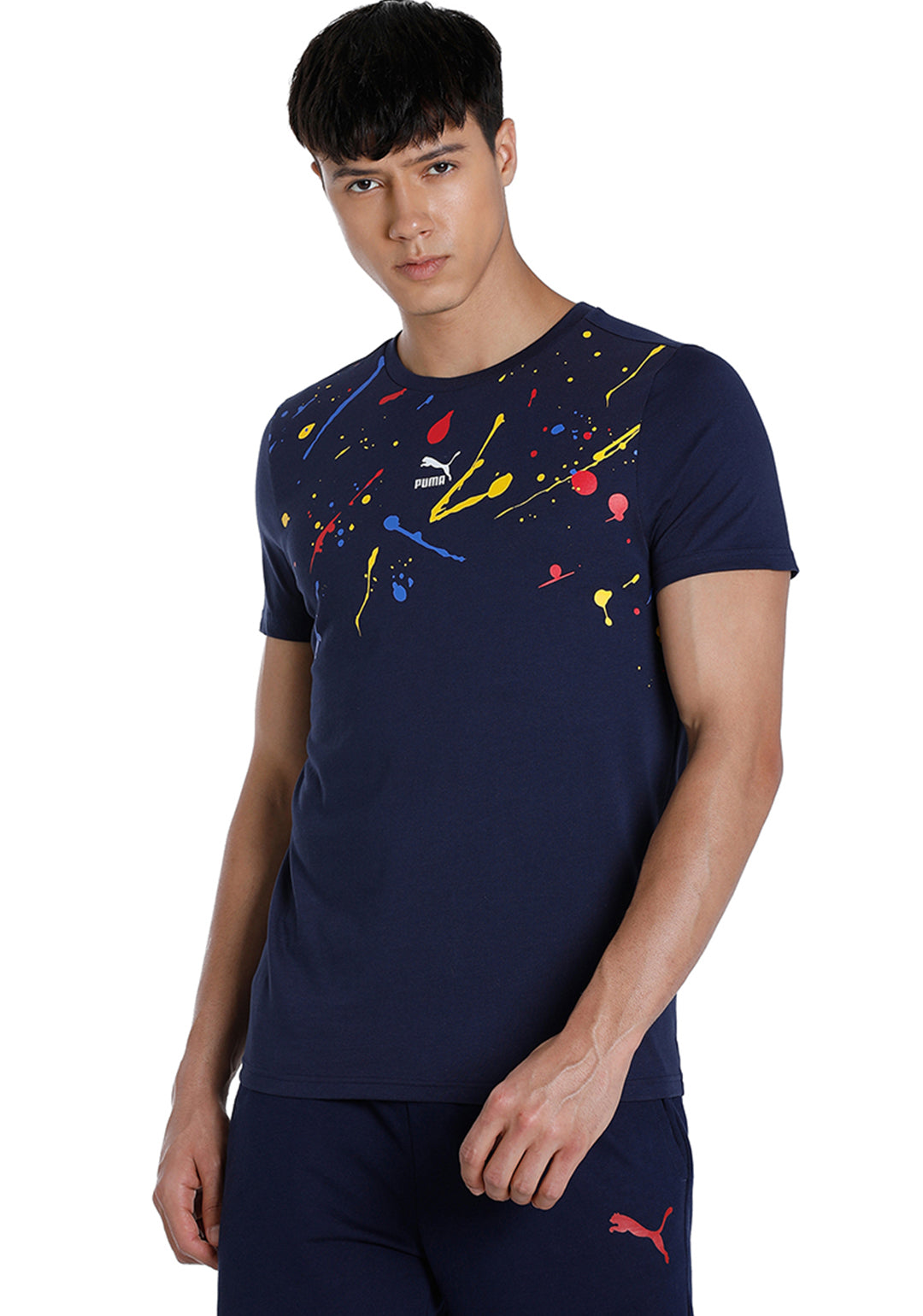 Men Navy Blue Graphic II T-Shirt