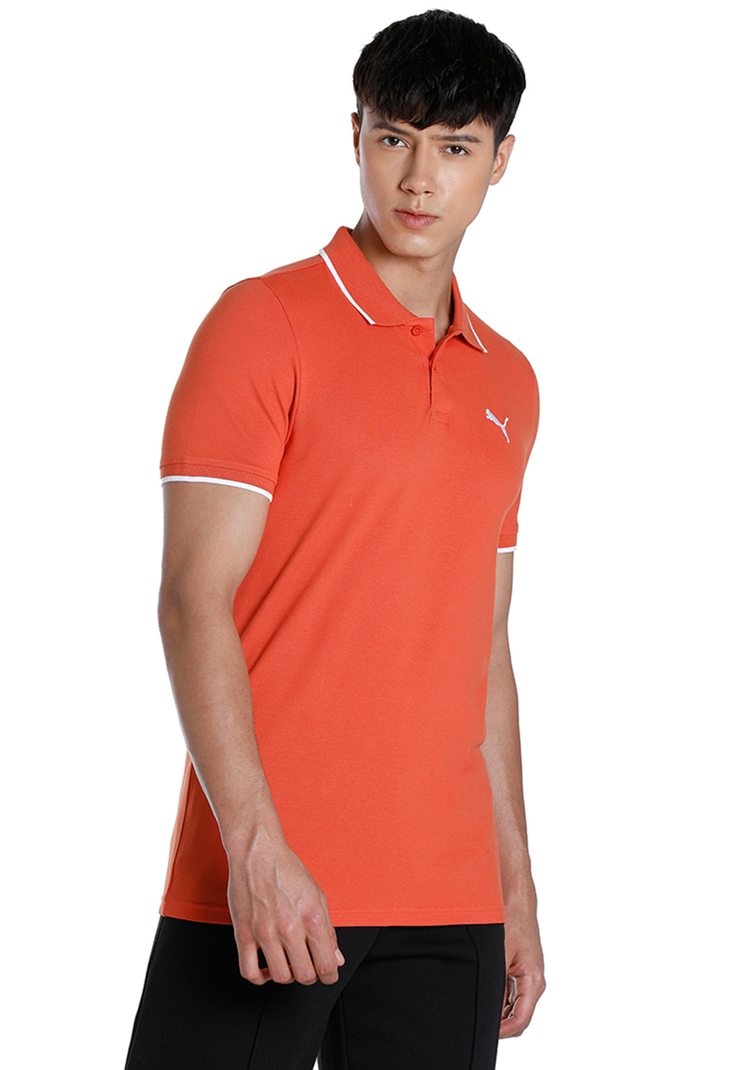 Puma Men Orange Collar Tipping Polo (1)