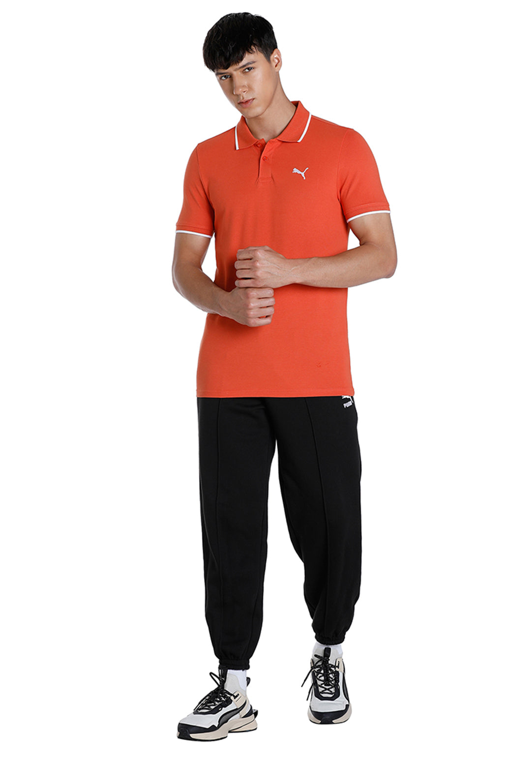 Puma Men Orange Collar Tipping Polo (5)