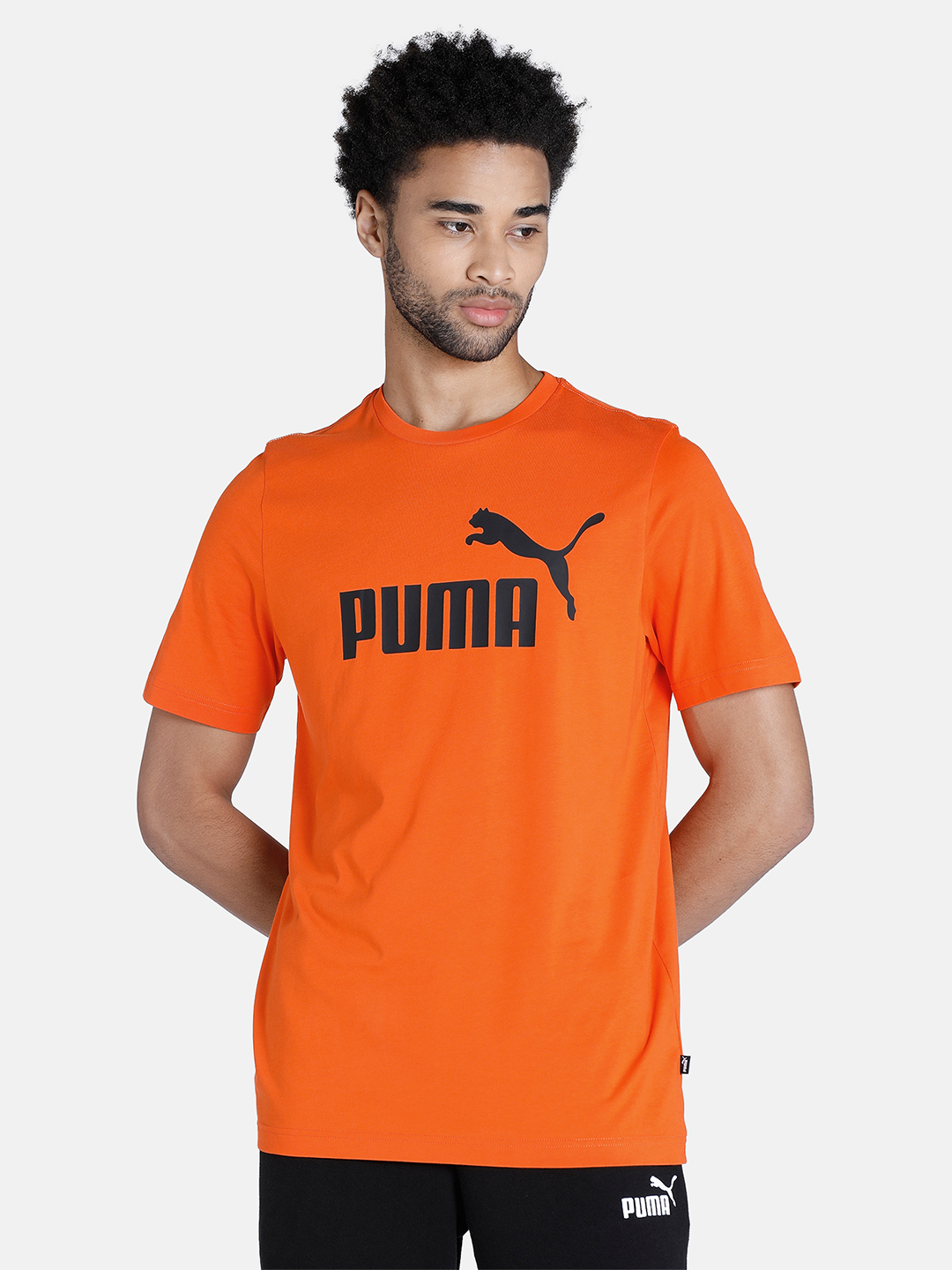 Puma Men Orange ESS Logo T-Shirt (1)