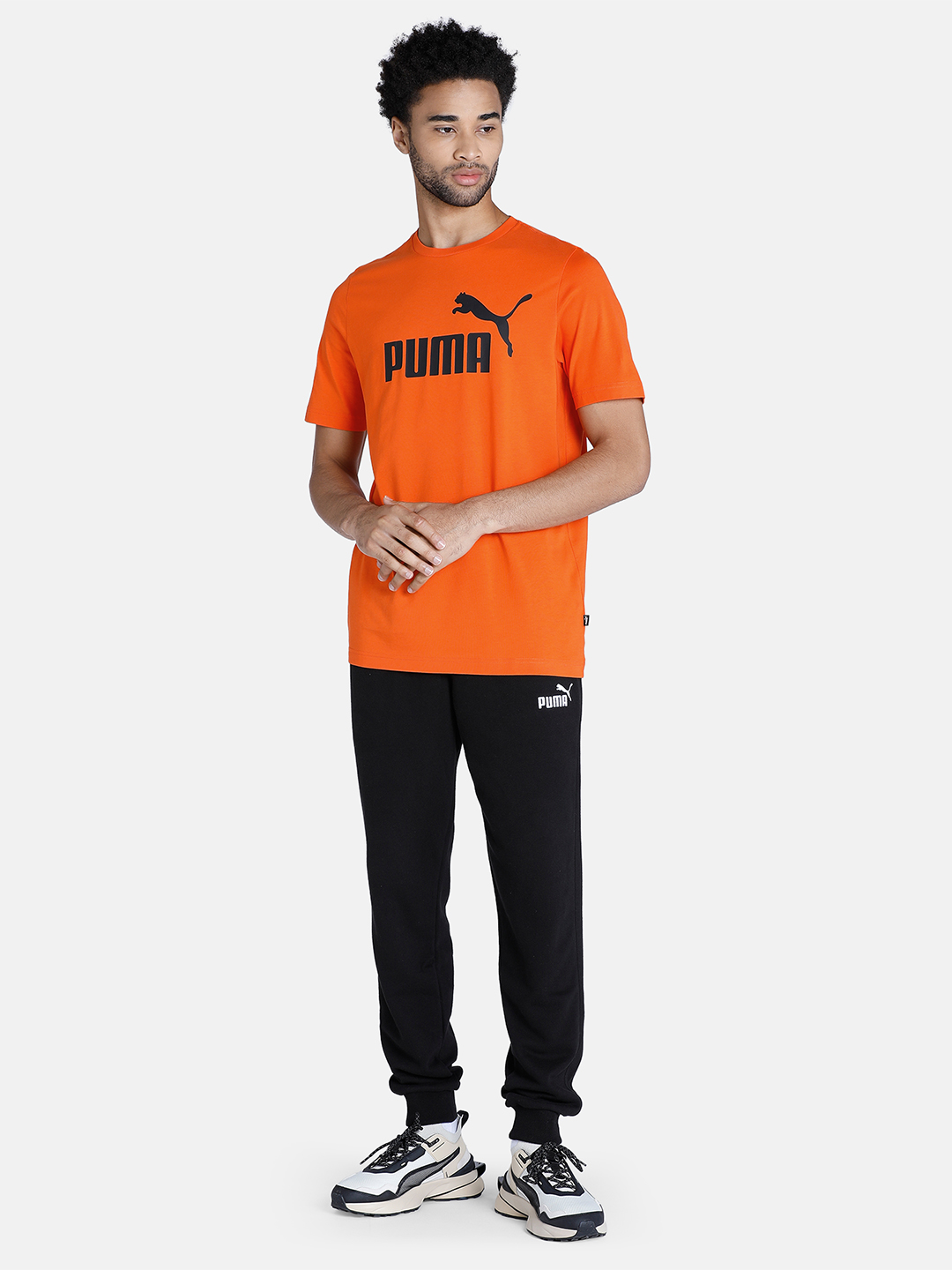Puma Men Orange ESS Logo T-Shirt (5)