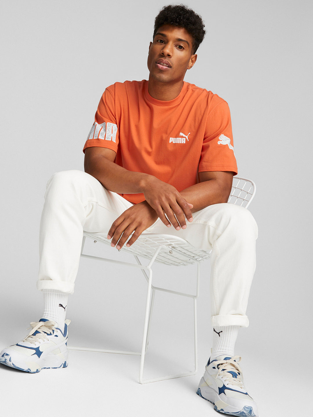 Puma Men Orange PUMA POWER Summer T-Shirt (1)