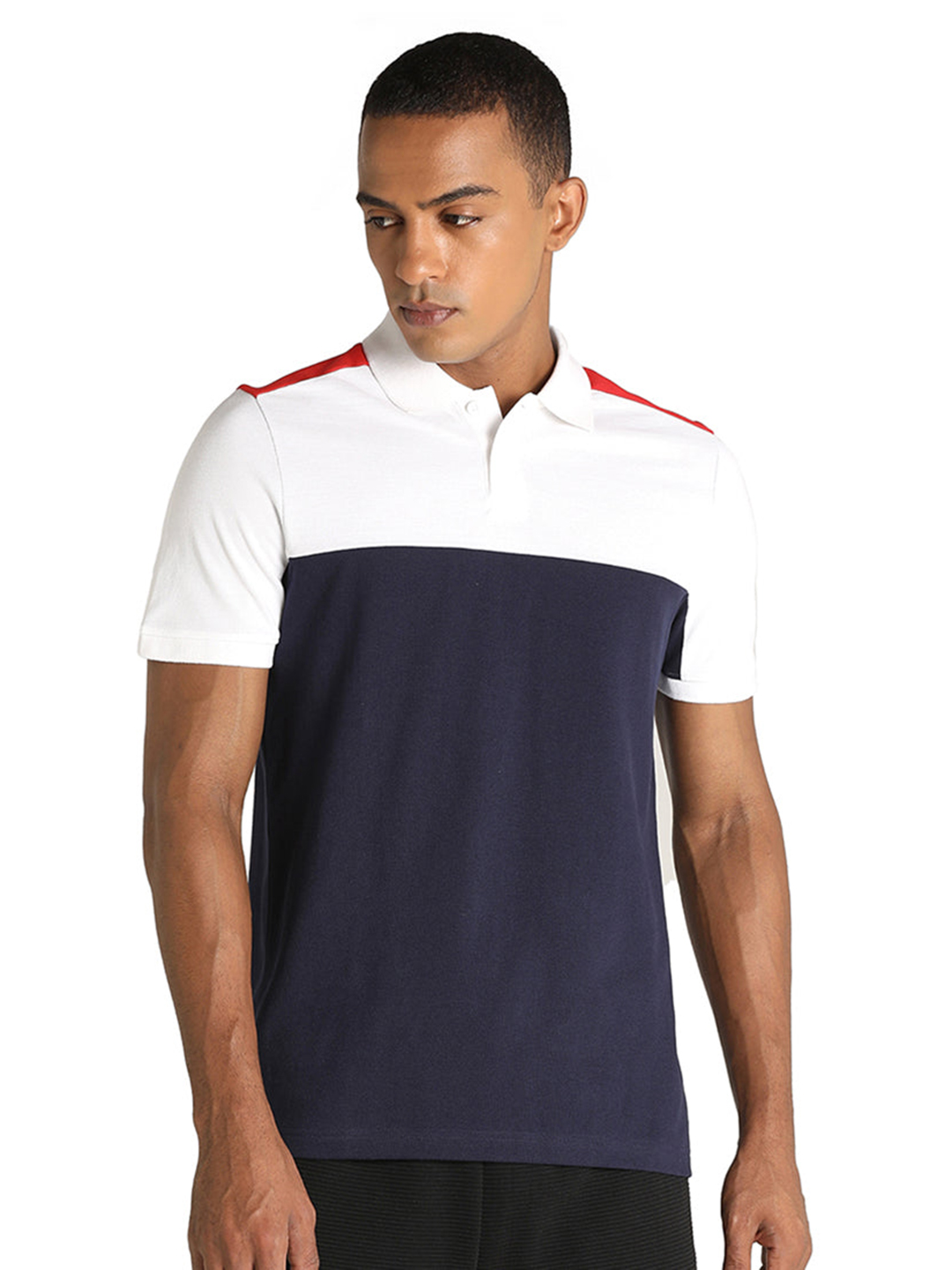 Puma Men Peacoat Colourblocked Half Sleeves Polo Collar T-Shirt (1)