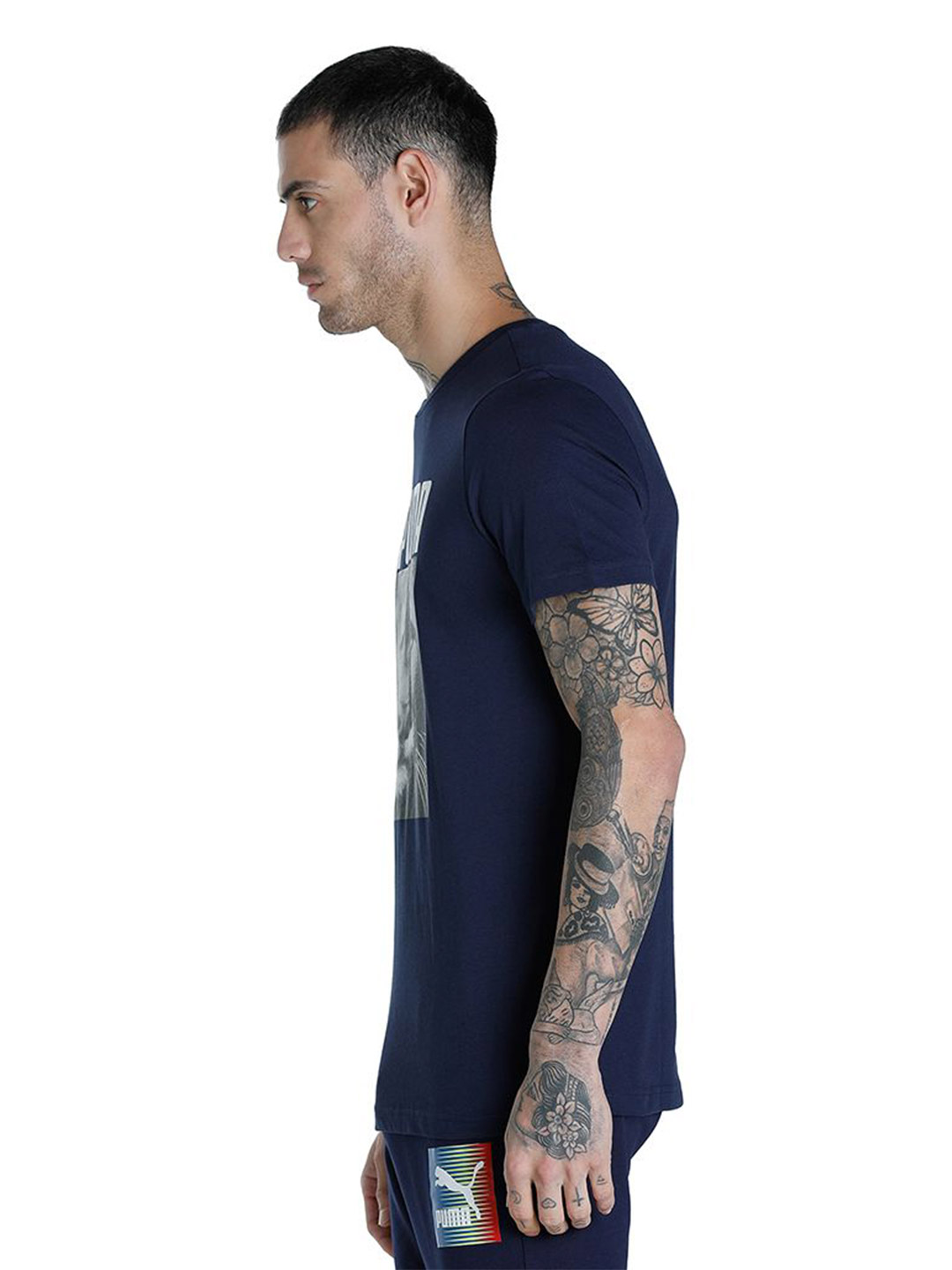 Puma Men Peacoat Printed Cat Graphic T-Shirt (4)