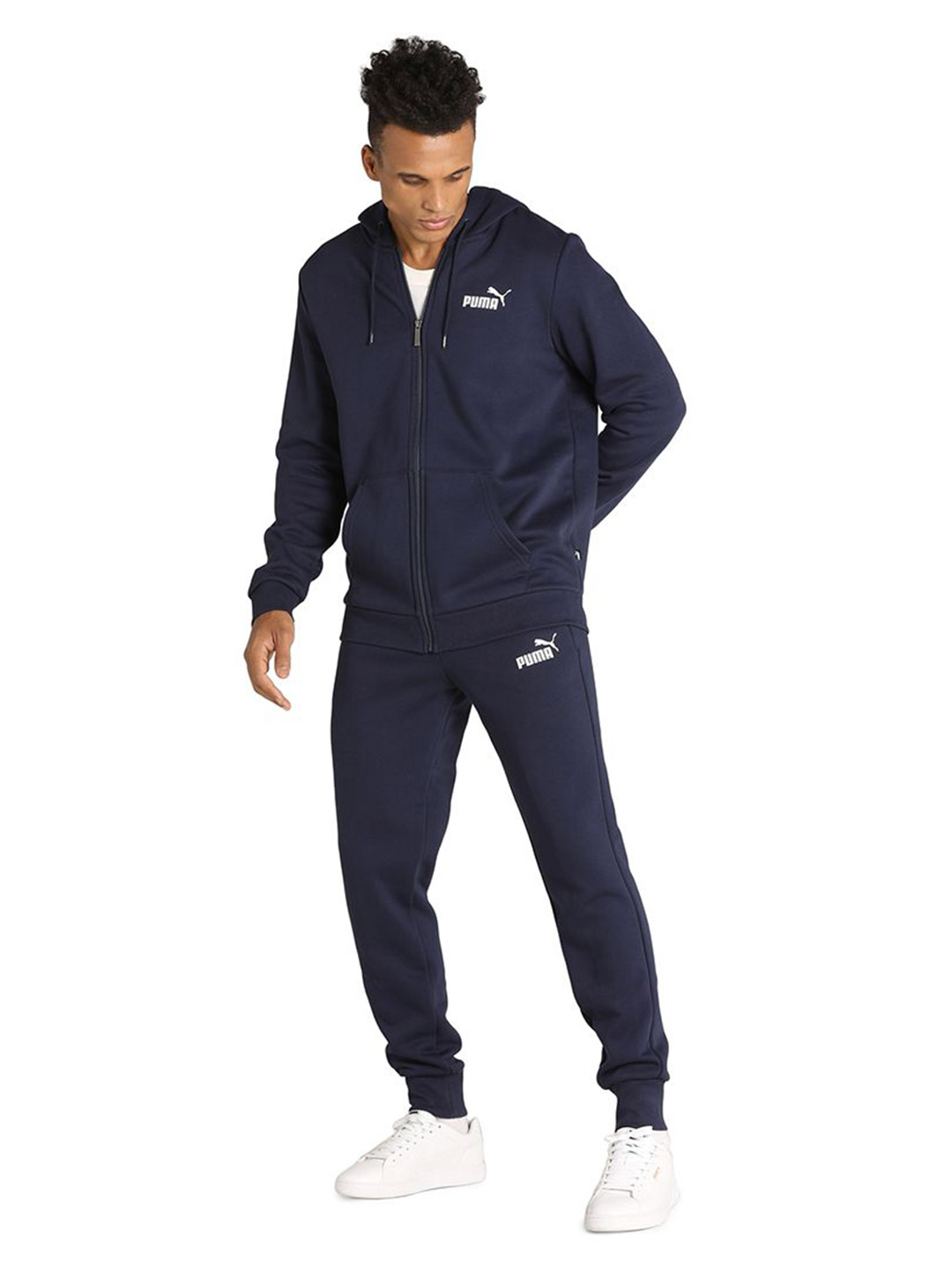 Puma Men Peacoat Printed Essentials Small Logo Full-Zip Regular Fit Hoodie (5)