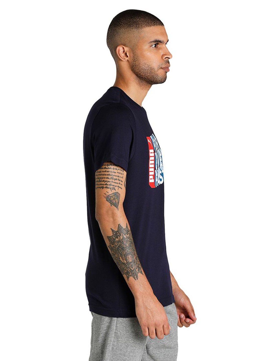 Puma Men Peacoat Printed FF Graphic T-Shirt (4)