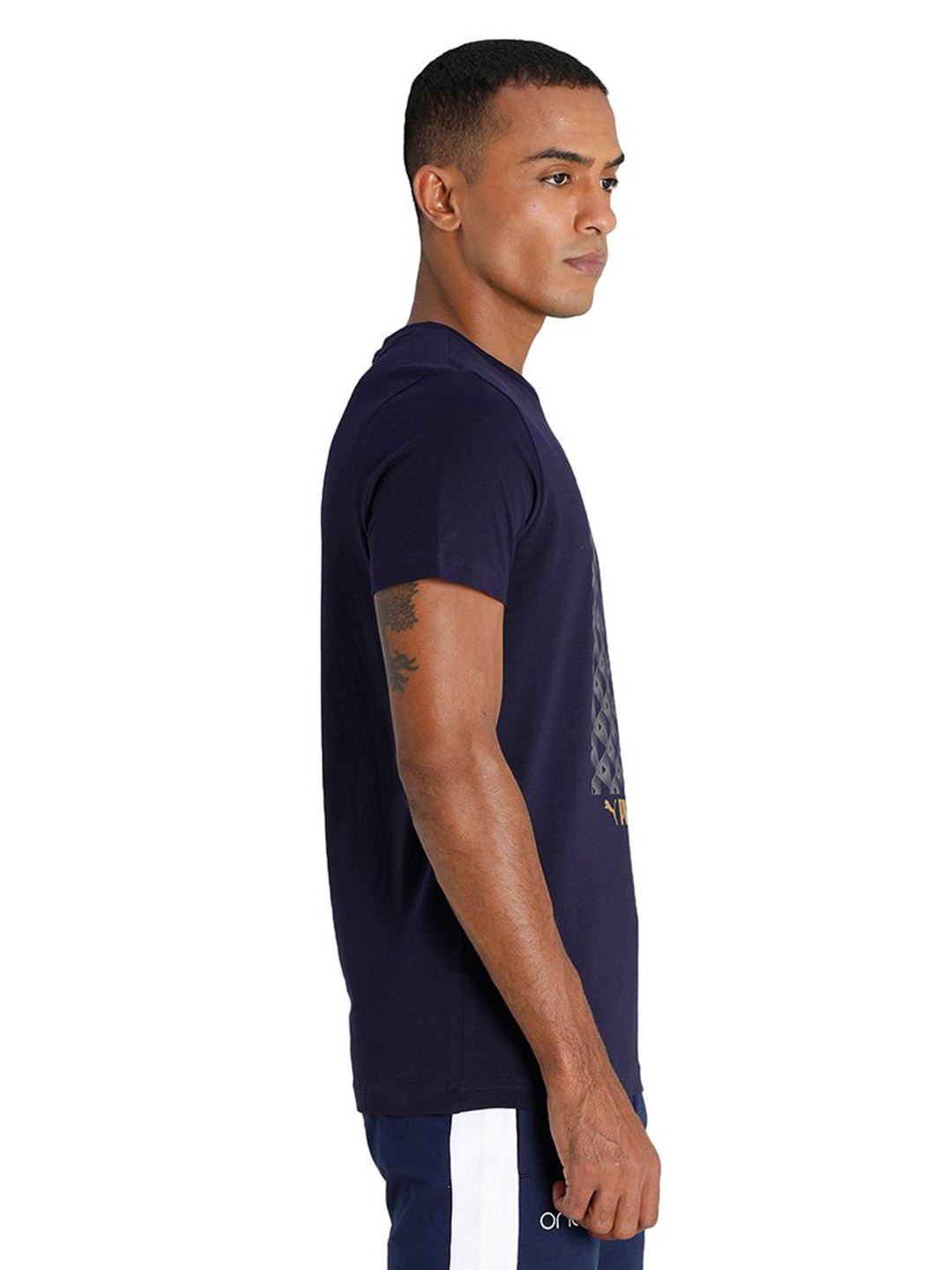 Puma Men Peacoat Printed Gold Foil Graphic T-Shirt (4)