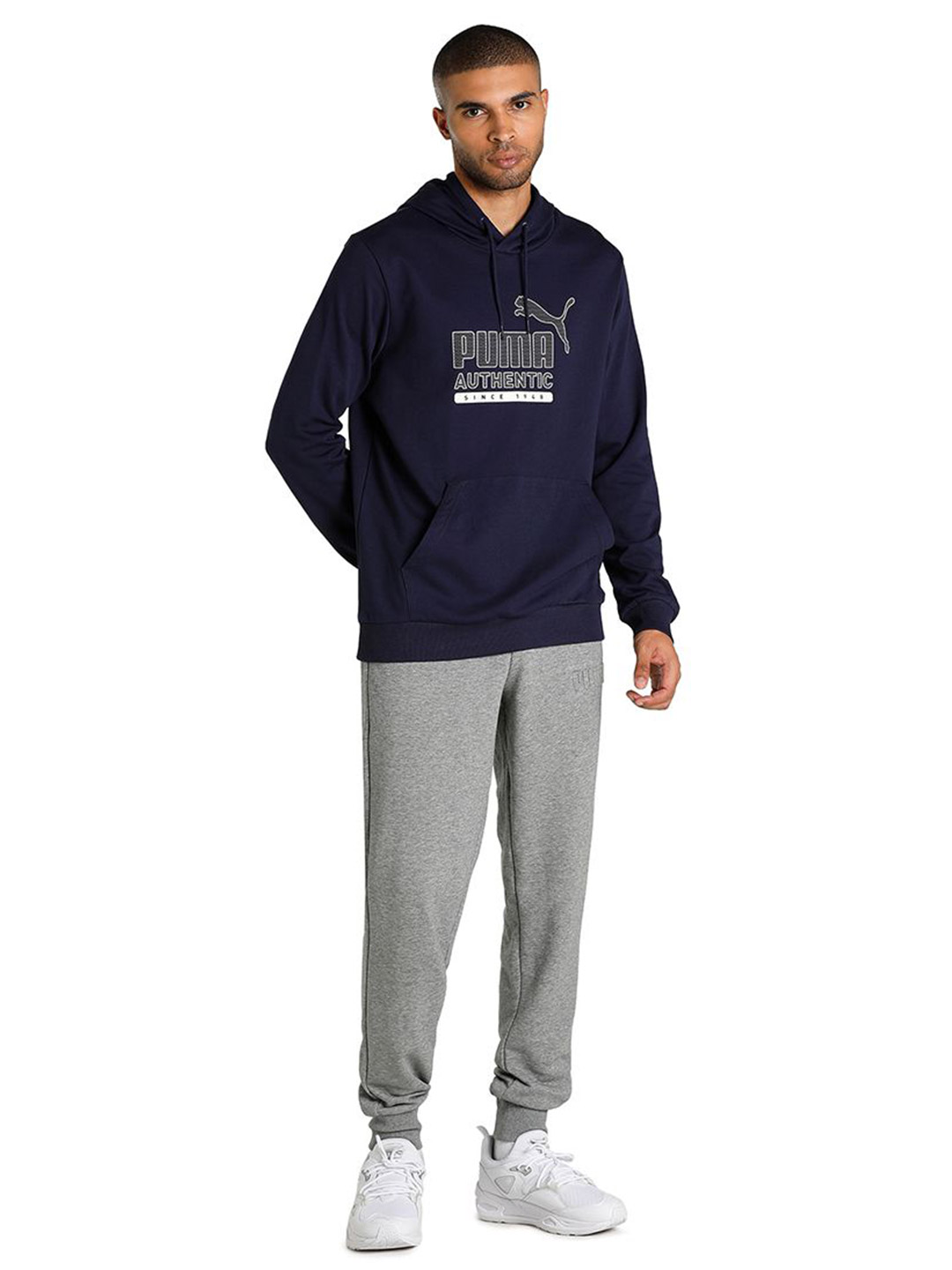 Puma Men Peacoat Printed Puma Cat Graphic Hoodie (5)