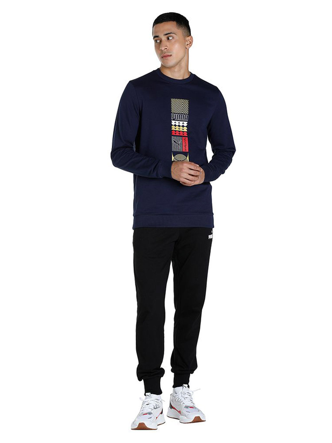 Puma Men Peacoat Printed PUMAxONE8 Gold Foil Crew T-Shirts (5)