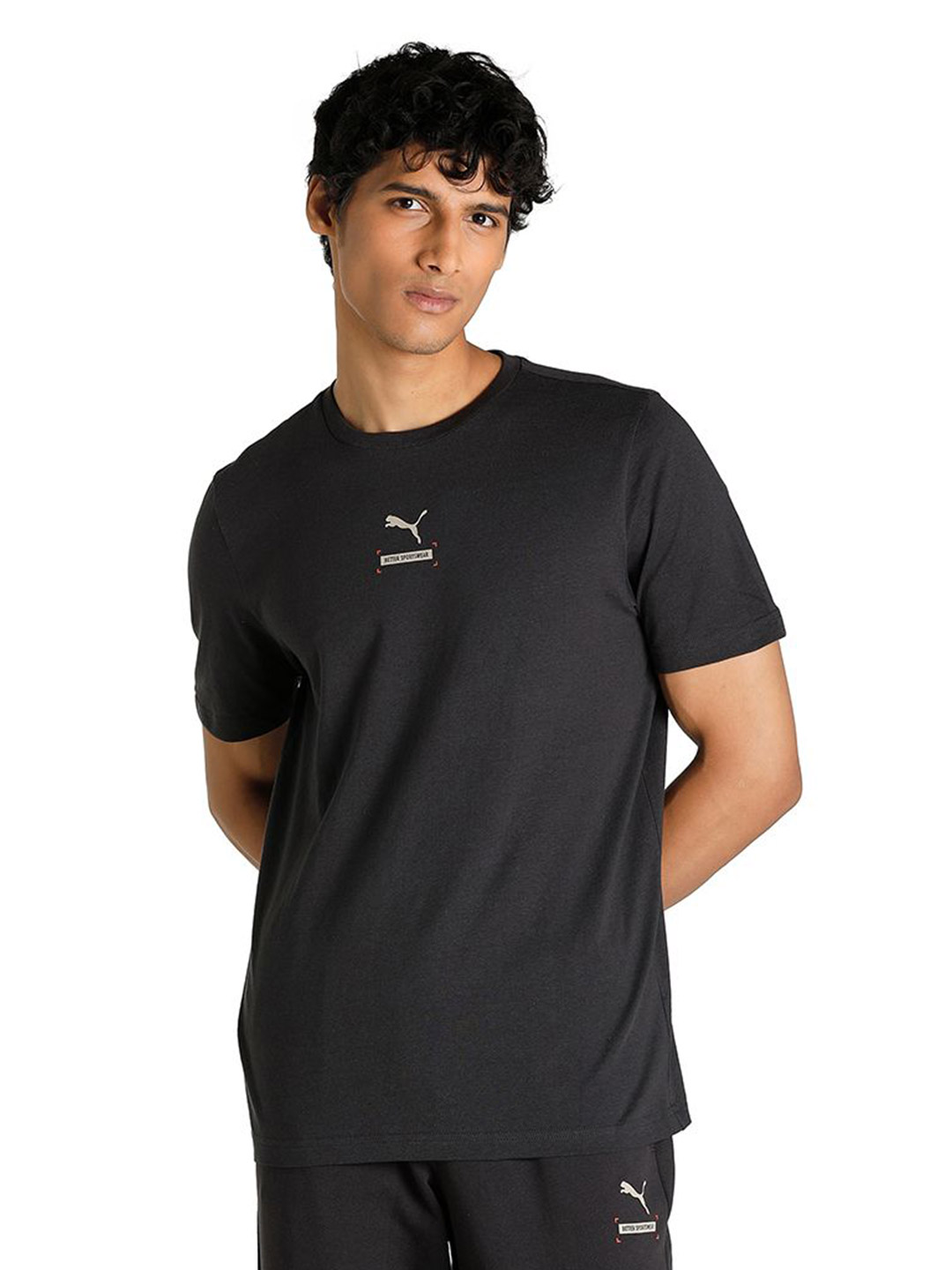 Men Phantom Black Printed Better T-Shirt
