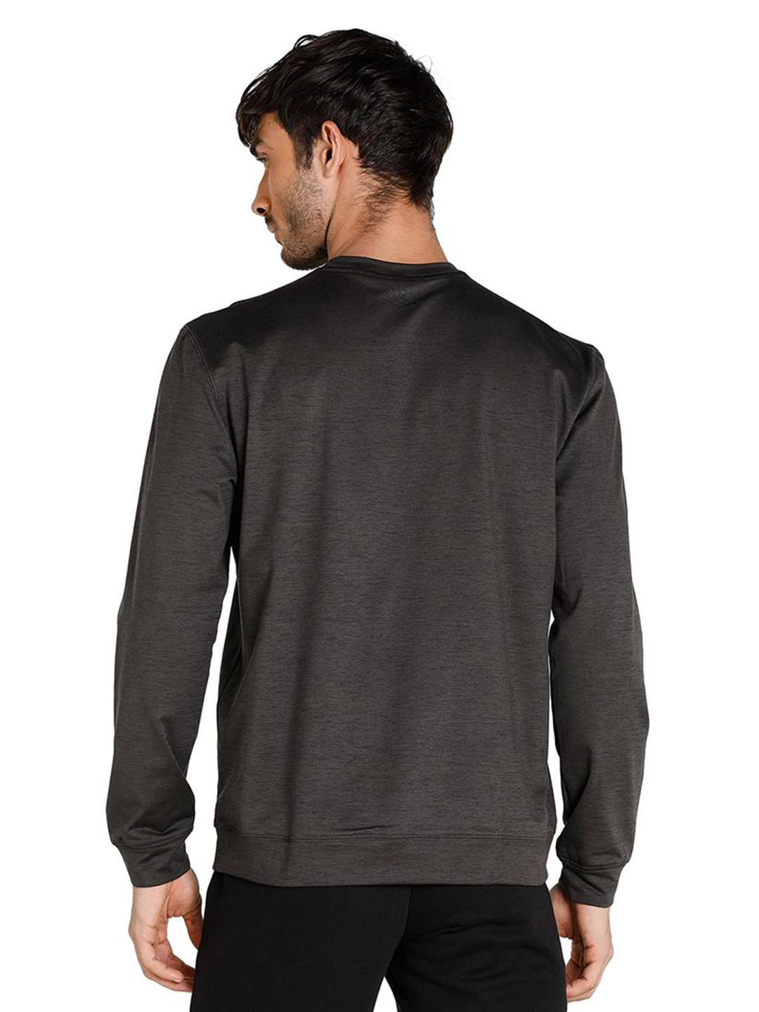 Puma Men Puma Black Heather Printed CLOUDSPUN Crew Golf Sweat Shirt (3)