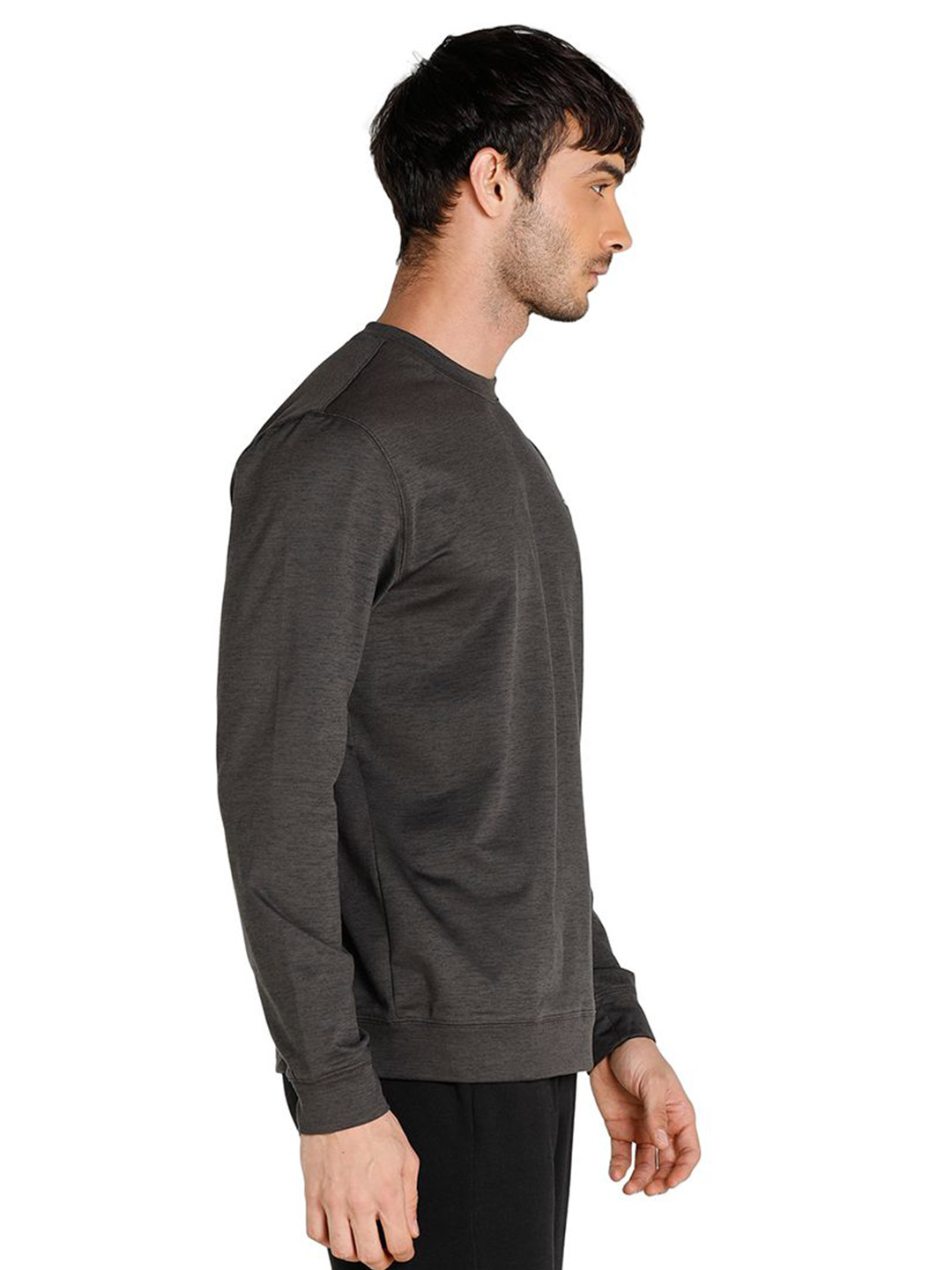 Puma Men Puma Black Heather Printed CLOUDSPUN Crew Golf Sweat Shirt (4)