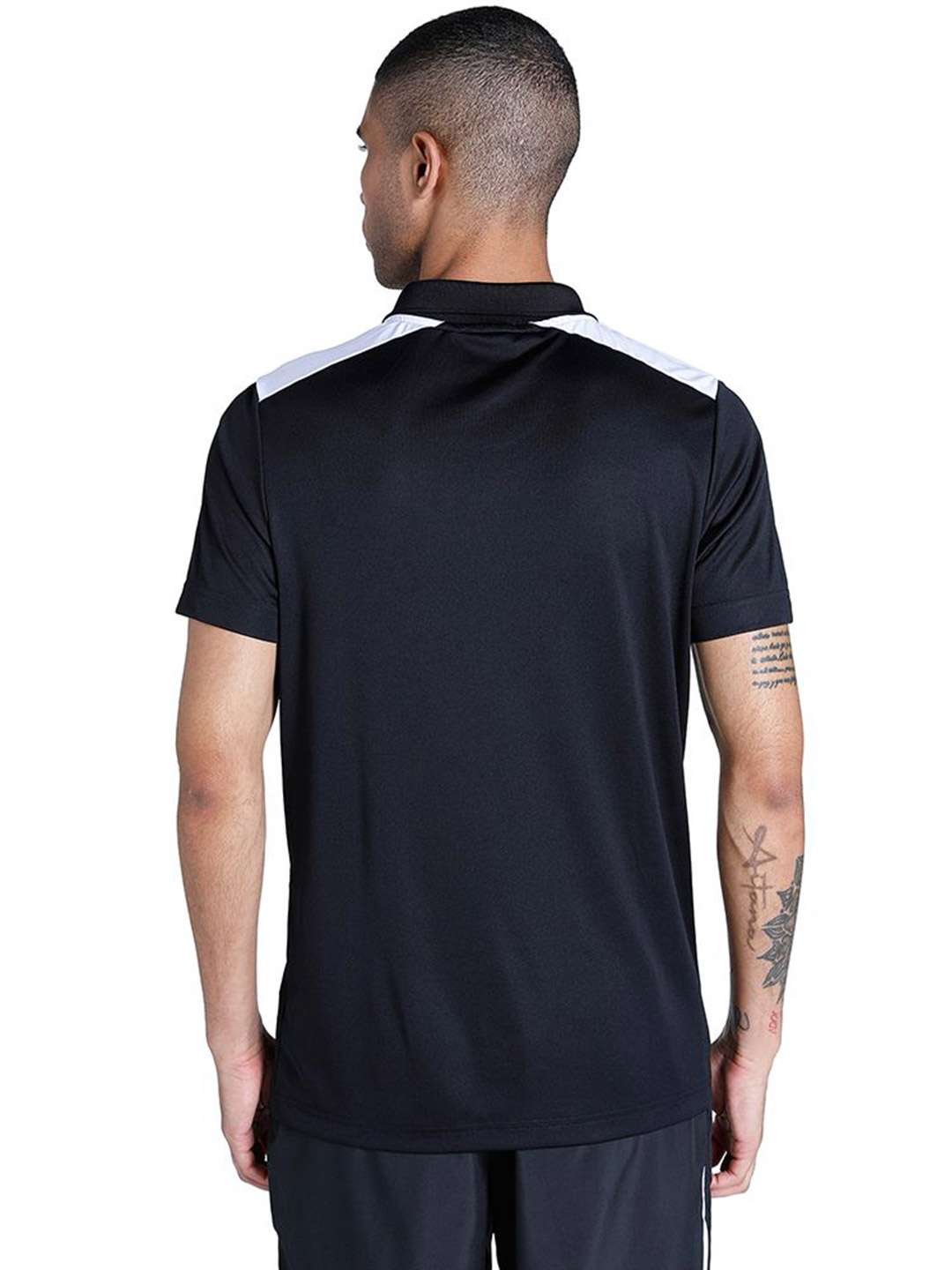 Puma Men Puma Black Printed Color Block Train Polo T-Shirt (2)