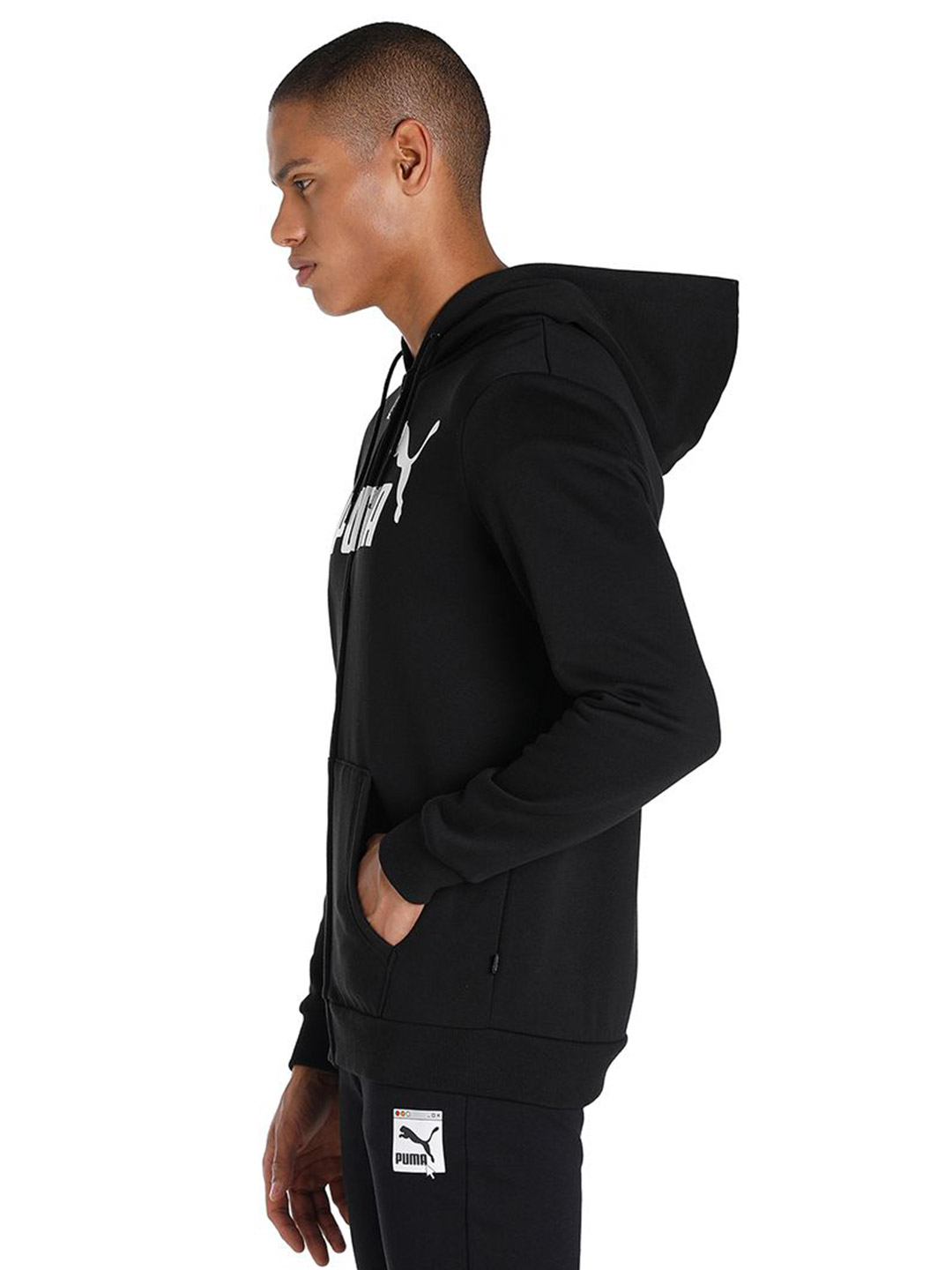 Puma Men Puma Black Printed Essential Big Logo Full-Zip Regular Fit Hoodie (2)