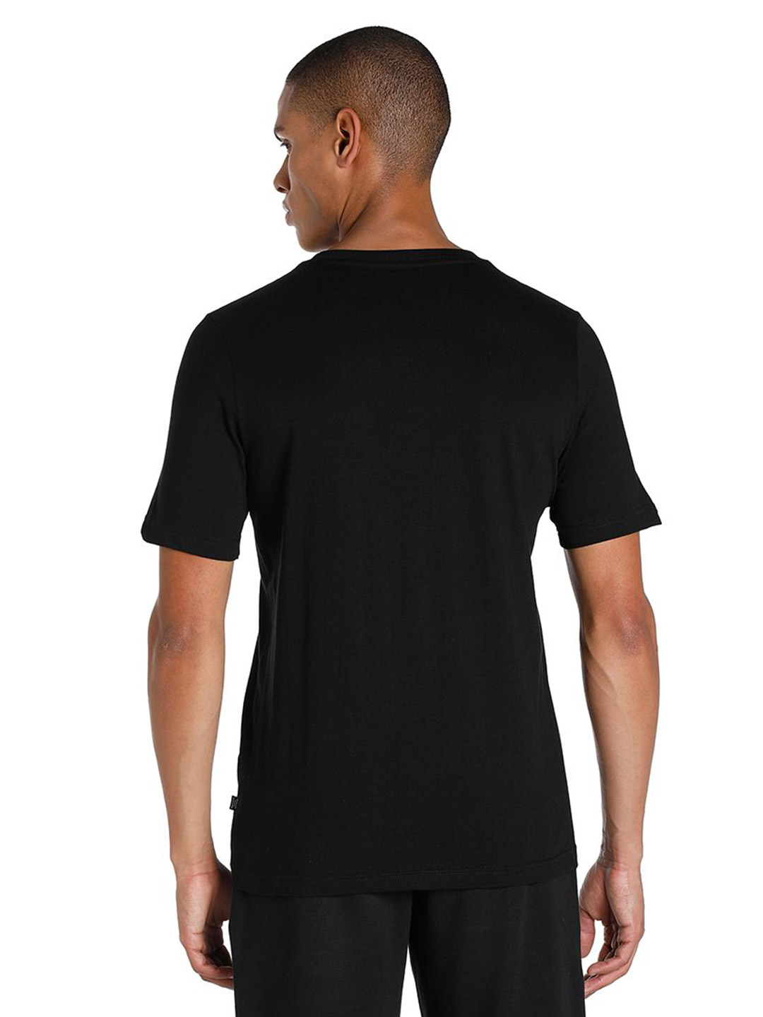 Puma Men Puma Black Printed Essentials+ Big Logo T-Shirt (2)