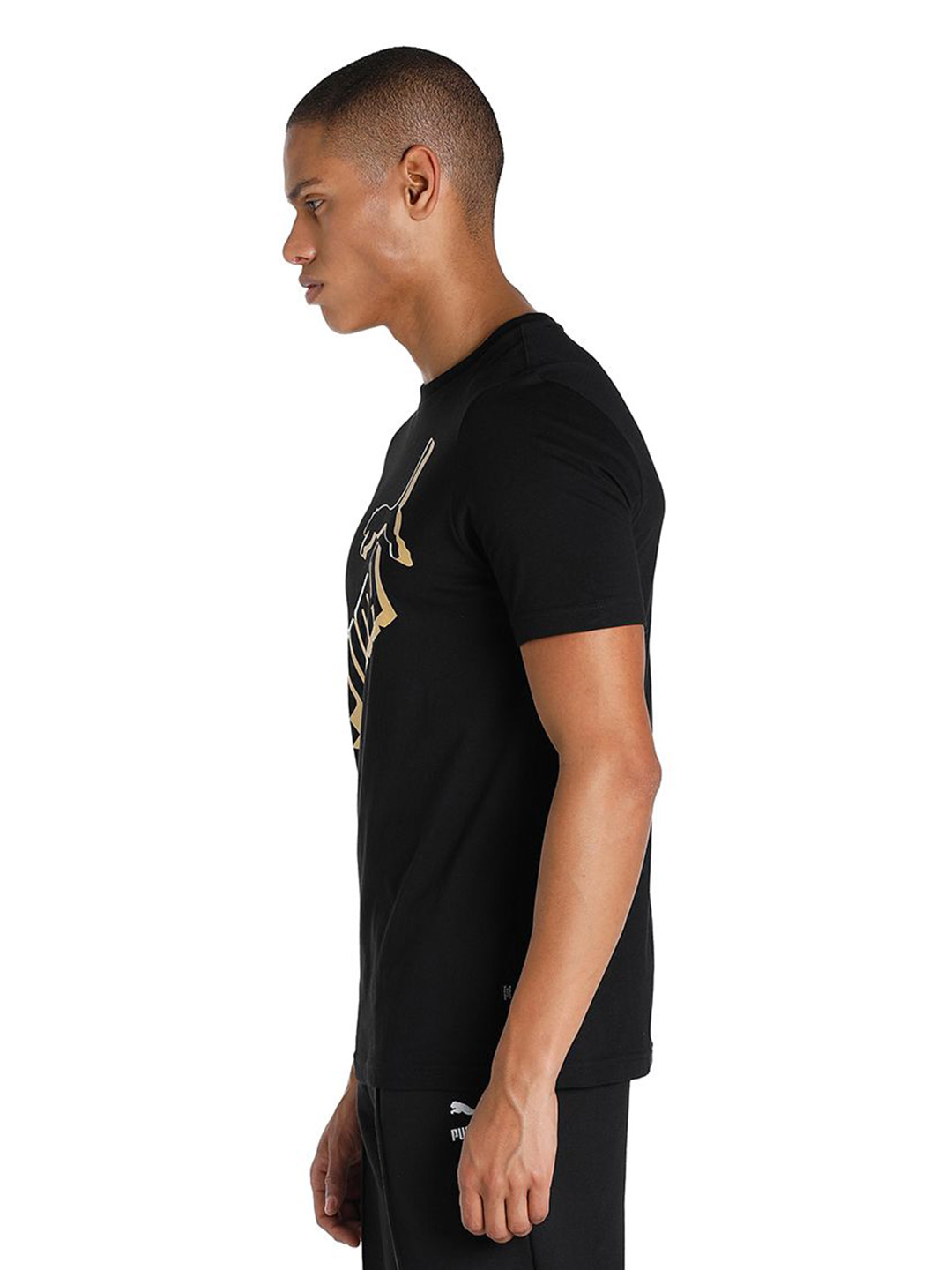 Puma Men Puma Black Printed Essentials+ Big Logo T-Shirt (3)