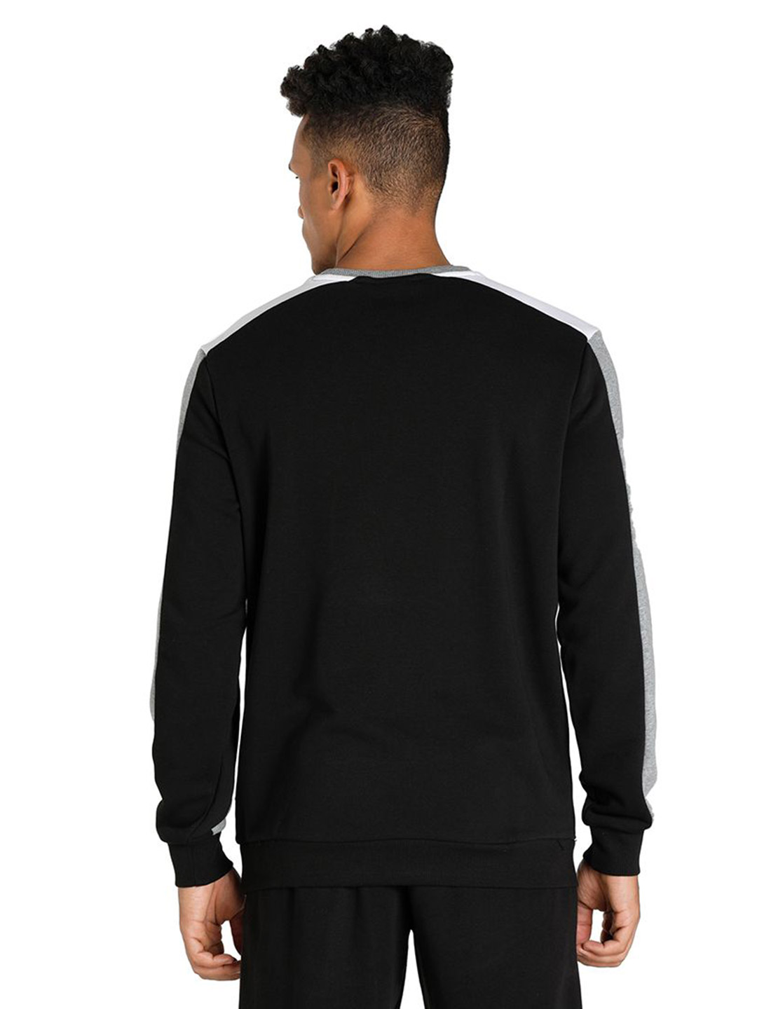Puma Men Puma Black Printed Essentials+ Block Crew Neck Sweater (3)