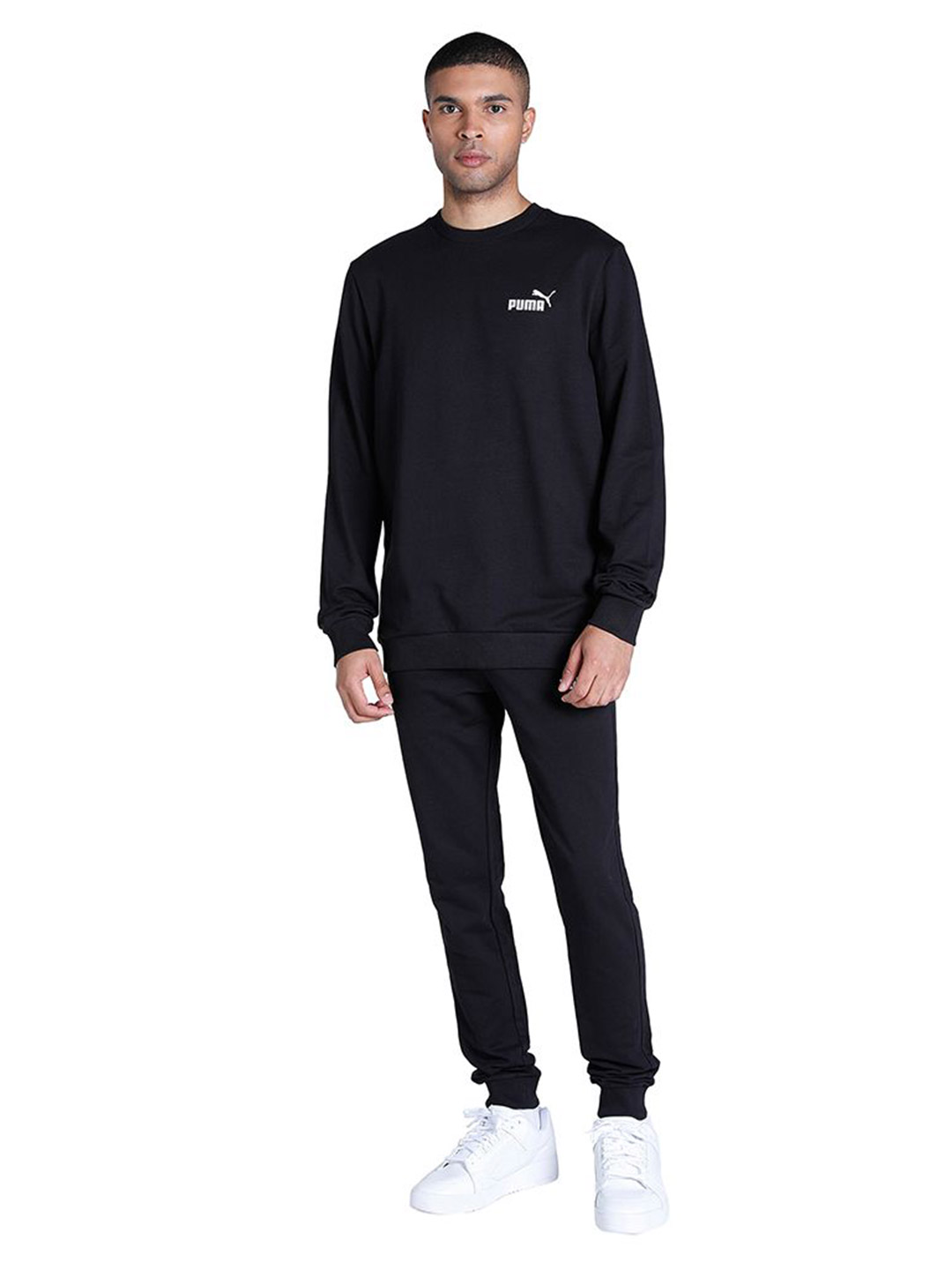 Puma Men Puma Black Printed Essentials Logo Regular Fit T-Shirt (5)