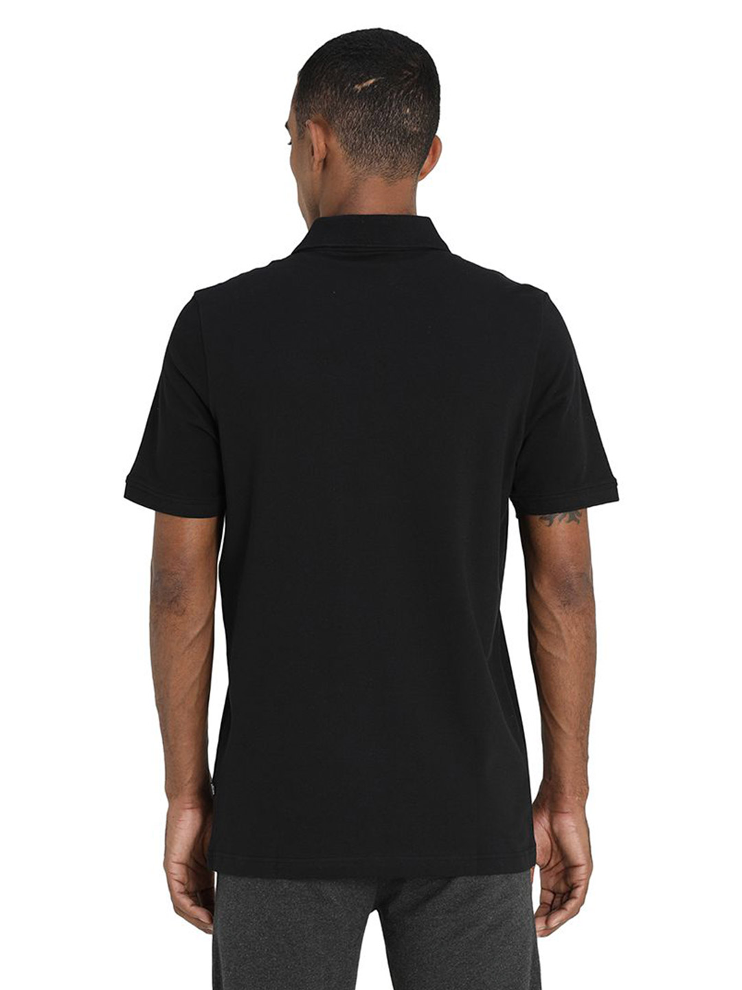Puma Men Puma Black Printed Essentials Pique Regular Fit Polo Shirt (3)