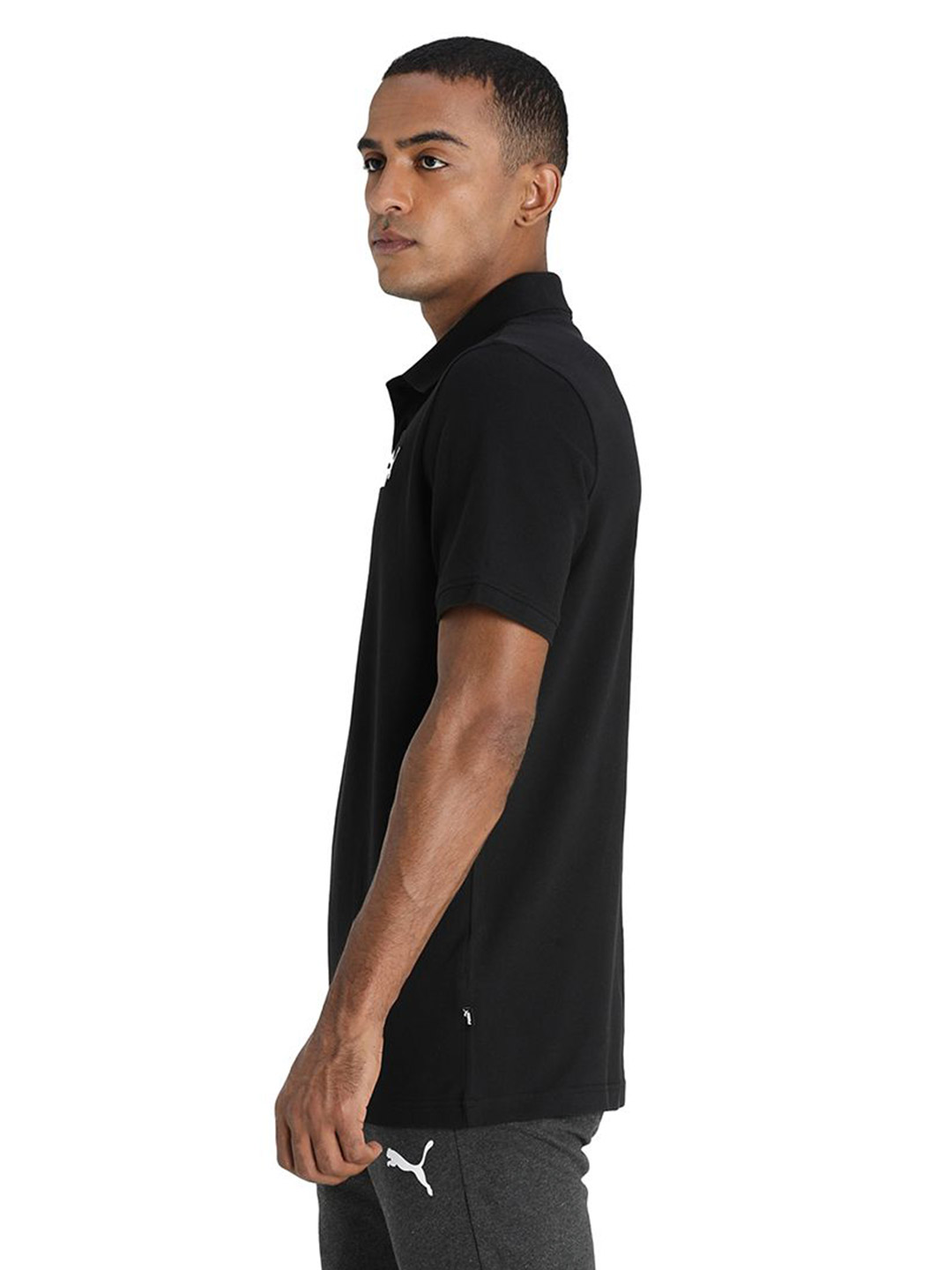 Puma Men Puma Black Printed Essentials Pique Regular Fit Polo Shirt (4)