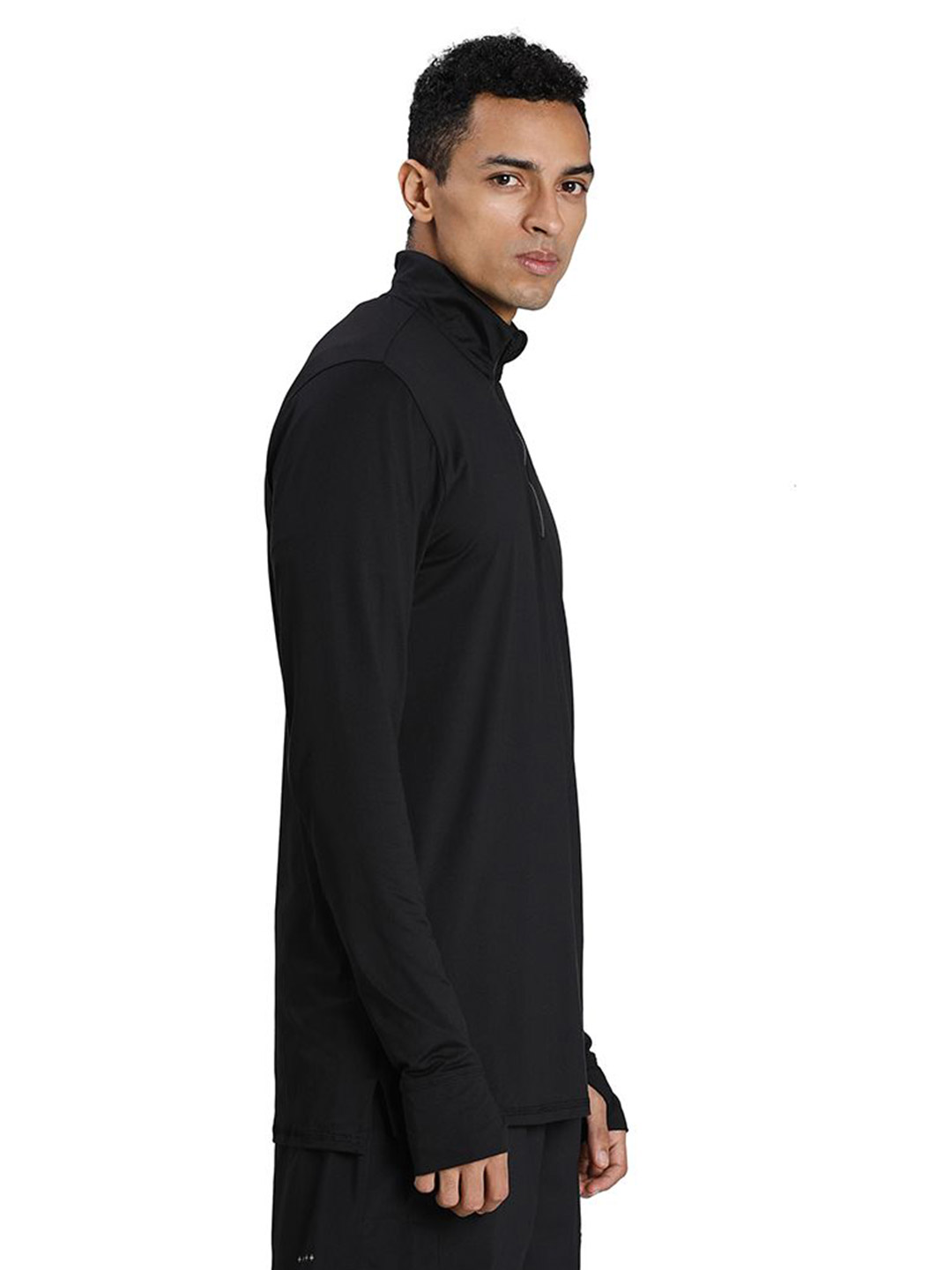 Puma Men Puma Black Printed Favourite Quarter-Zip Running Performance T-Shirt (4)