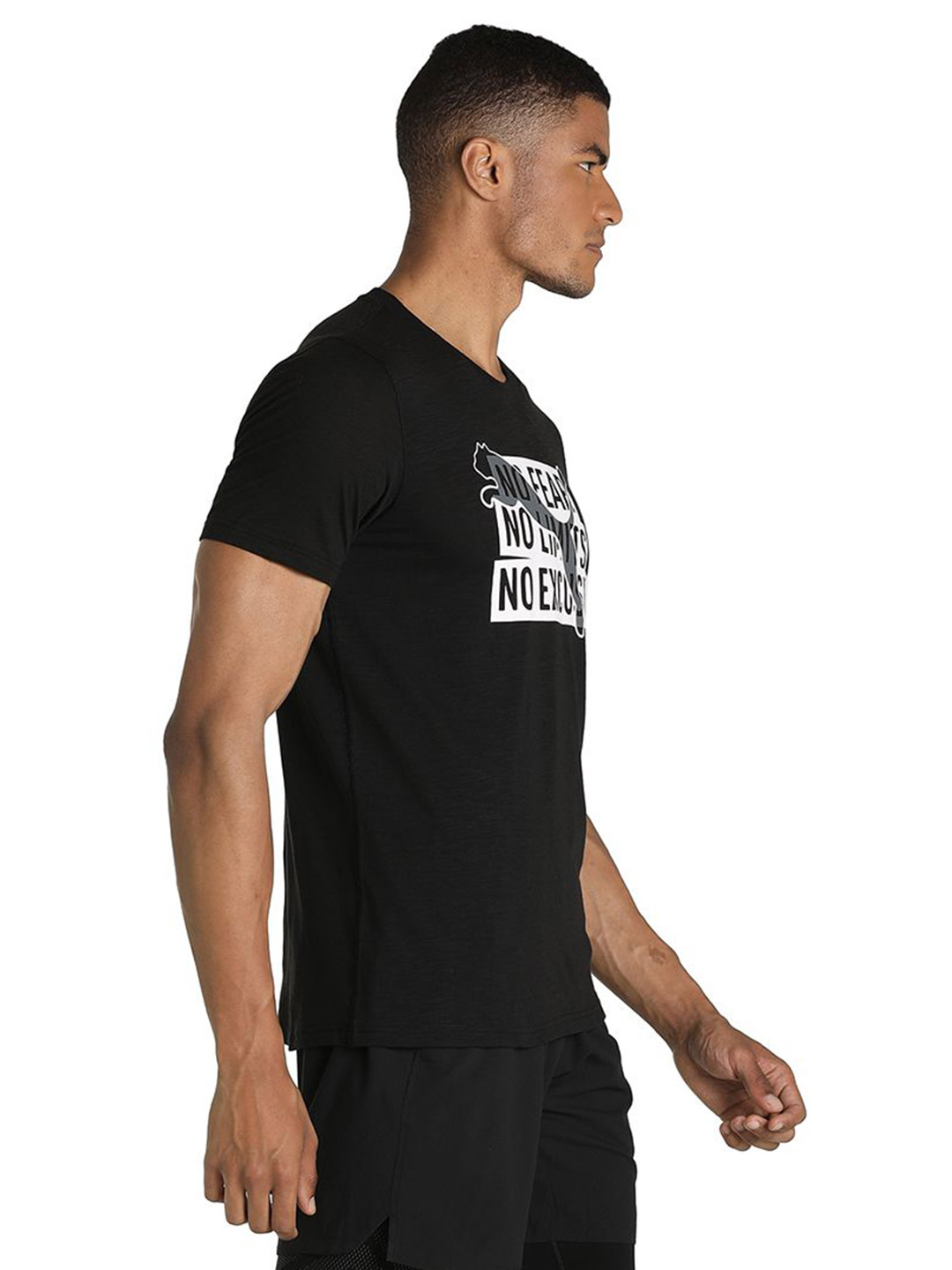 Puma Men Puma Black Printed Performance Slogan Cat Training T-Shirt (4)