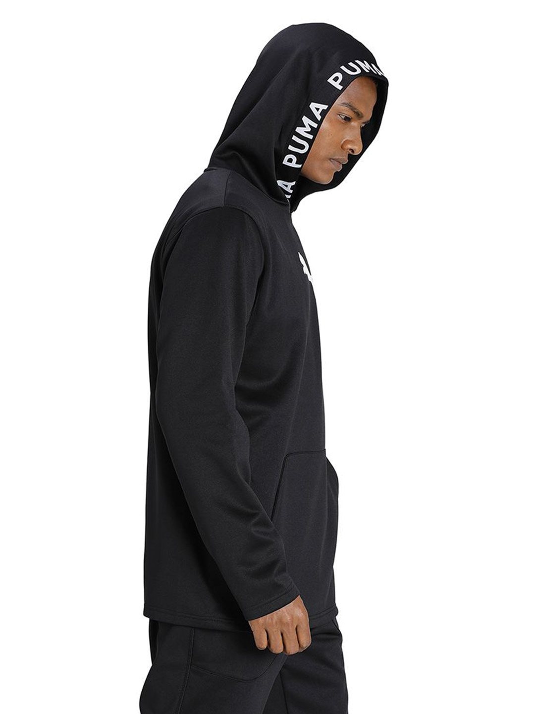 Puma Men Puma Black Printed POWER Fleece Training Hoodie (2)