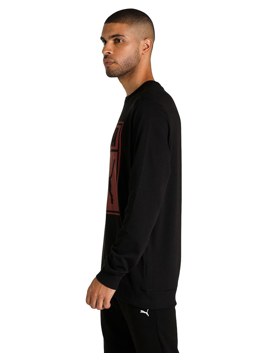 Puma Men Puma Black Printed PUMA Graphic Crew Sweat Shirt (2)