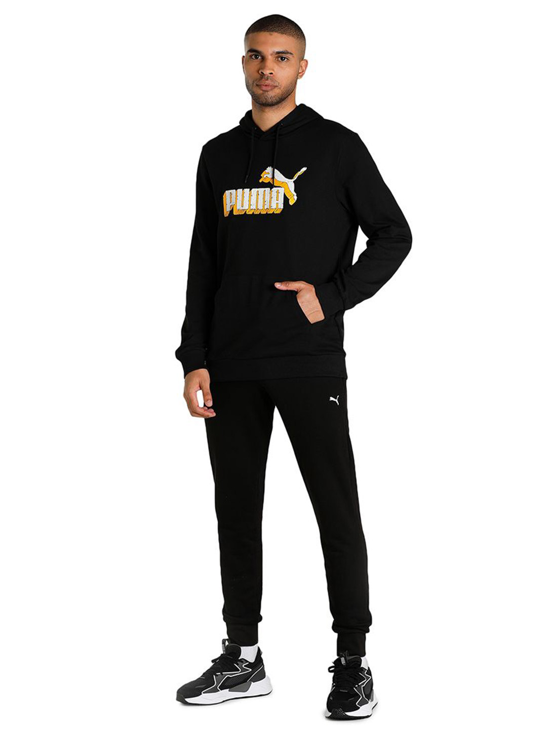 Puma Men Puma Black Printed Puma Graphic Hoodie (5)