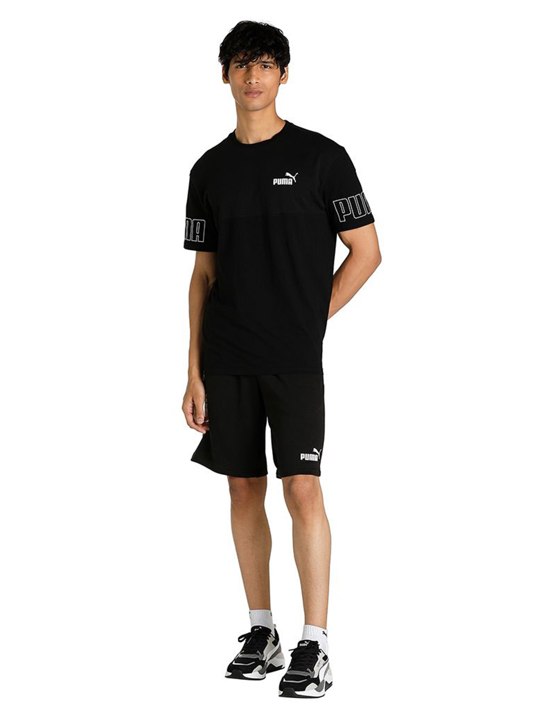 Puma Men Puma Black Printed PUMA Power Colourblock T-Shirt (5)