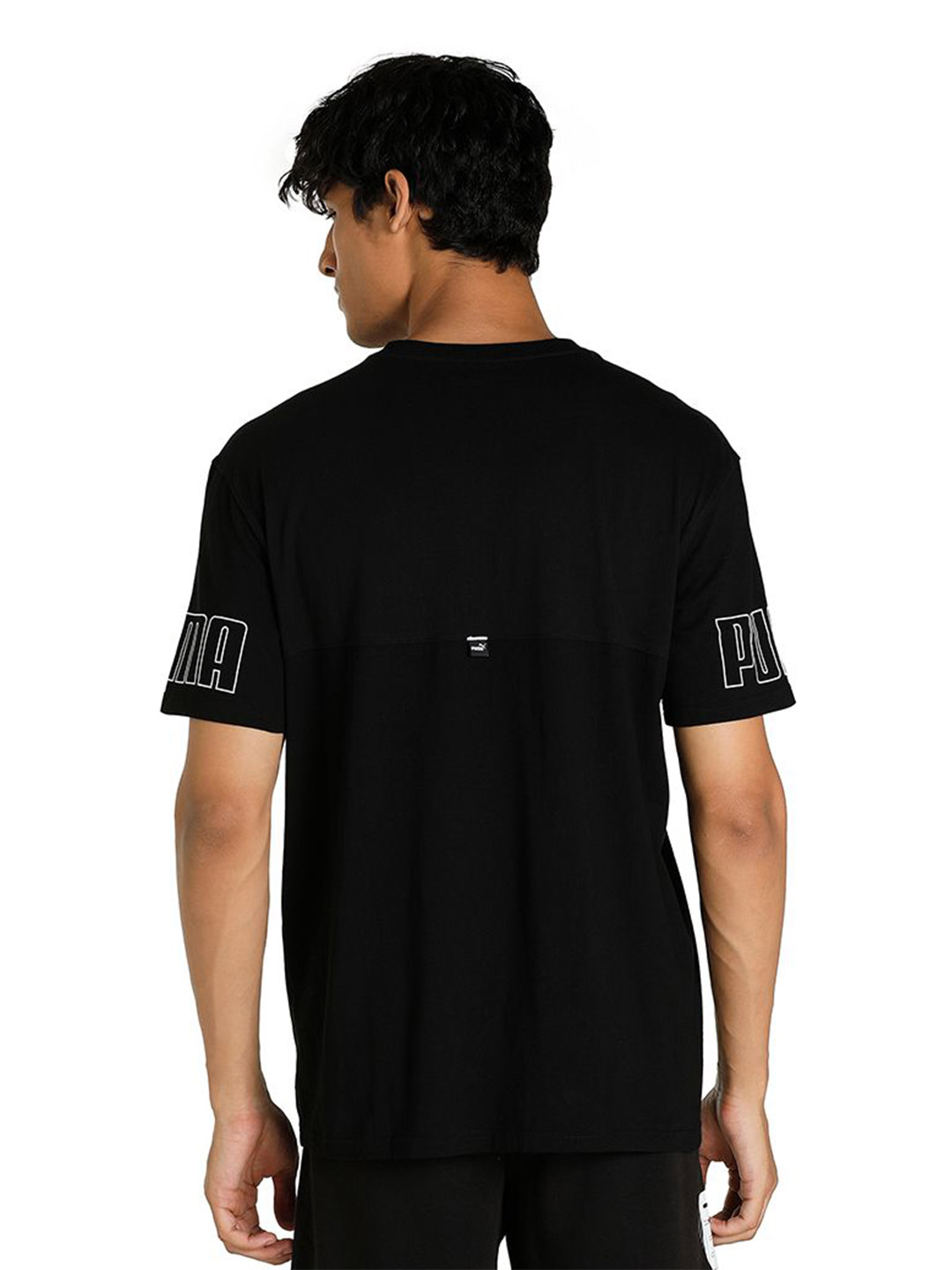 Puma Men Puma Black Printed PUMA Power Colourblock T-Shirt (3)