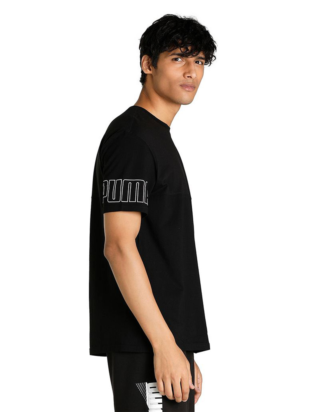 Puma Men Puma Black Printed PUMA Power Colourblock T-Shirt (4)