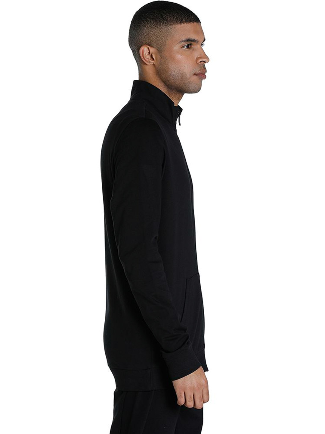 Puma Men Puma Black Printed Rounded Logo Knitted Jacket (4)