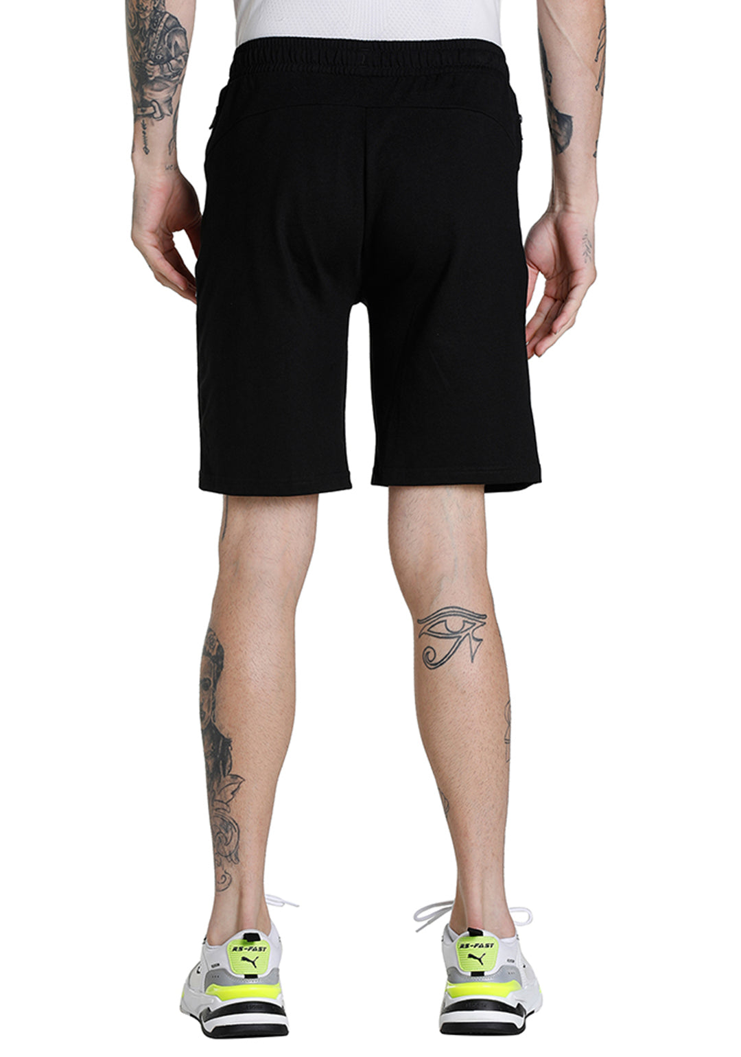 Puma Men PUMA Black Solid Zippered Jersey Shorts (3)