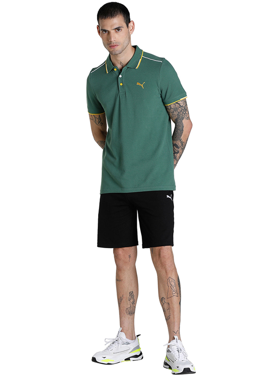 Puma Men PUMA Black Solid Zippered Jersey Shorts (5)