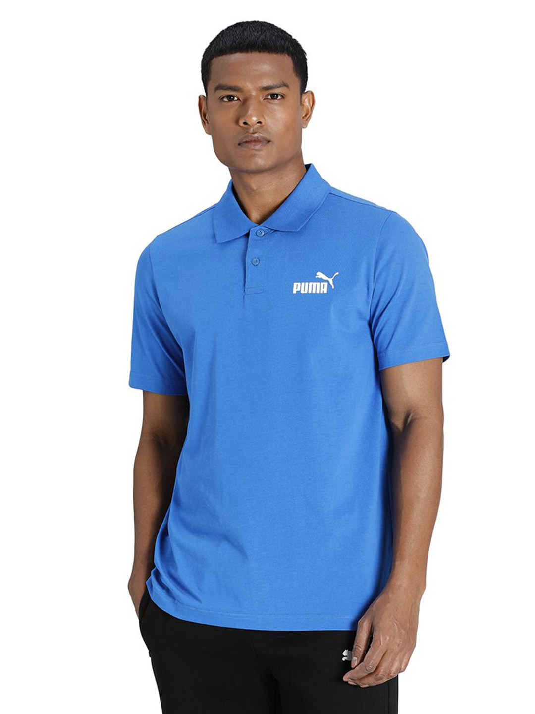 Puma Men Puma Royal Printed Essentials Regular Fit Jersey Polo (1)