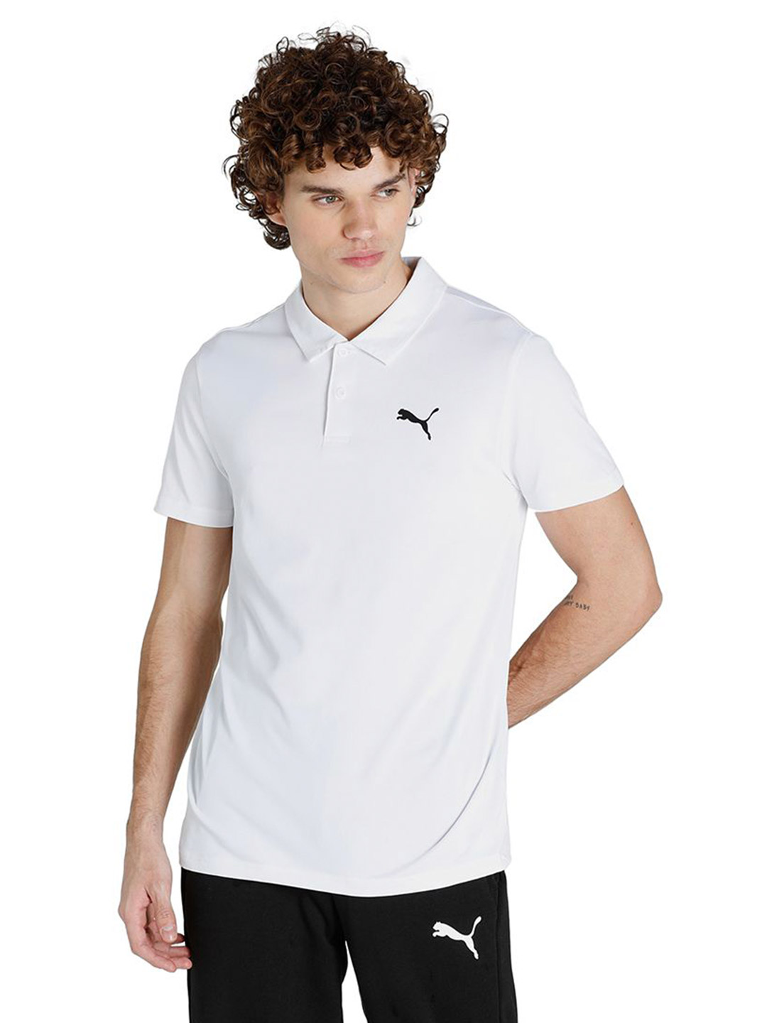 Puma Men Puma White Printed All in Polo T-Shirt (1)