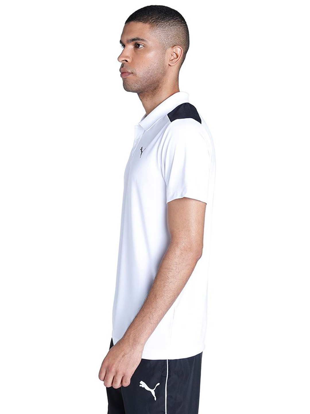 Puma Men Puma White Printed Color Block Train Polo T-Shirt (3)