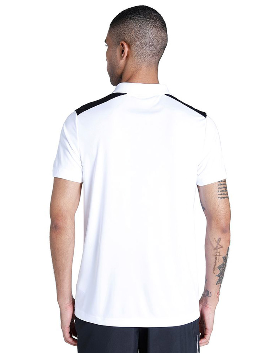 Puma Men Puma White Printed Color Block Train Polo T-Shirt (2)