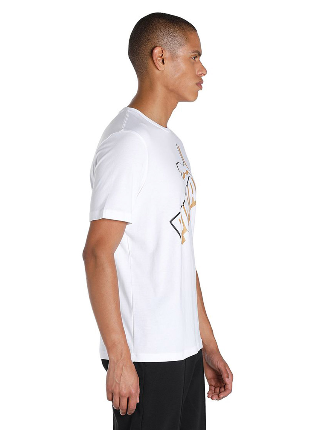 Puma Men Puma White Printed Essentials+ Big Logo T-Shirt (4)