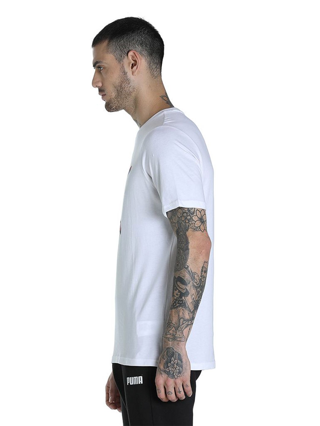 Puma Men Puma White Printed Lava Flow Logo T-Shirt (3)