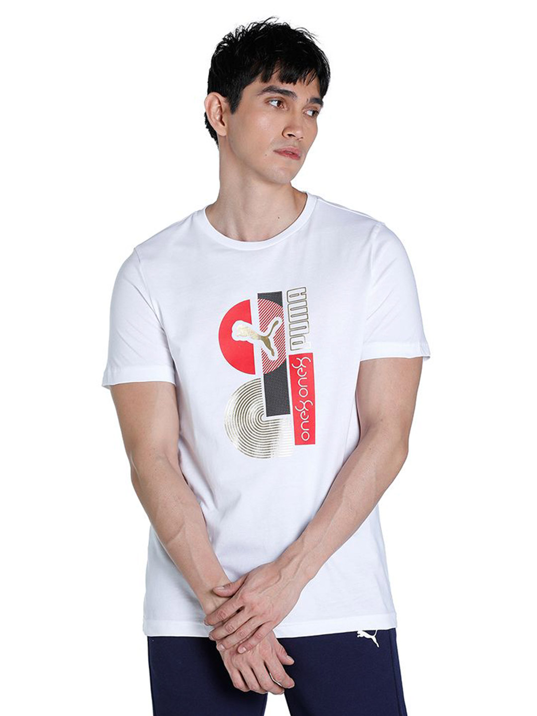 Puma Men Puma White Printed one8 Virat Kohli Gold Foil T-Shirt (1)
