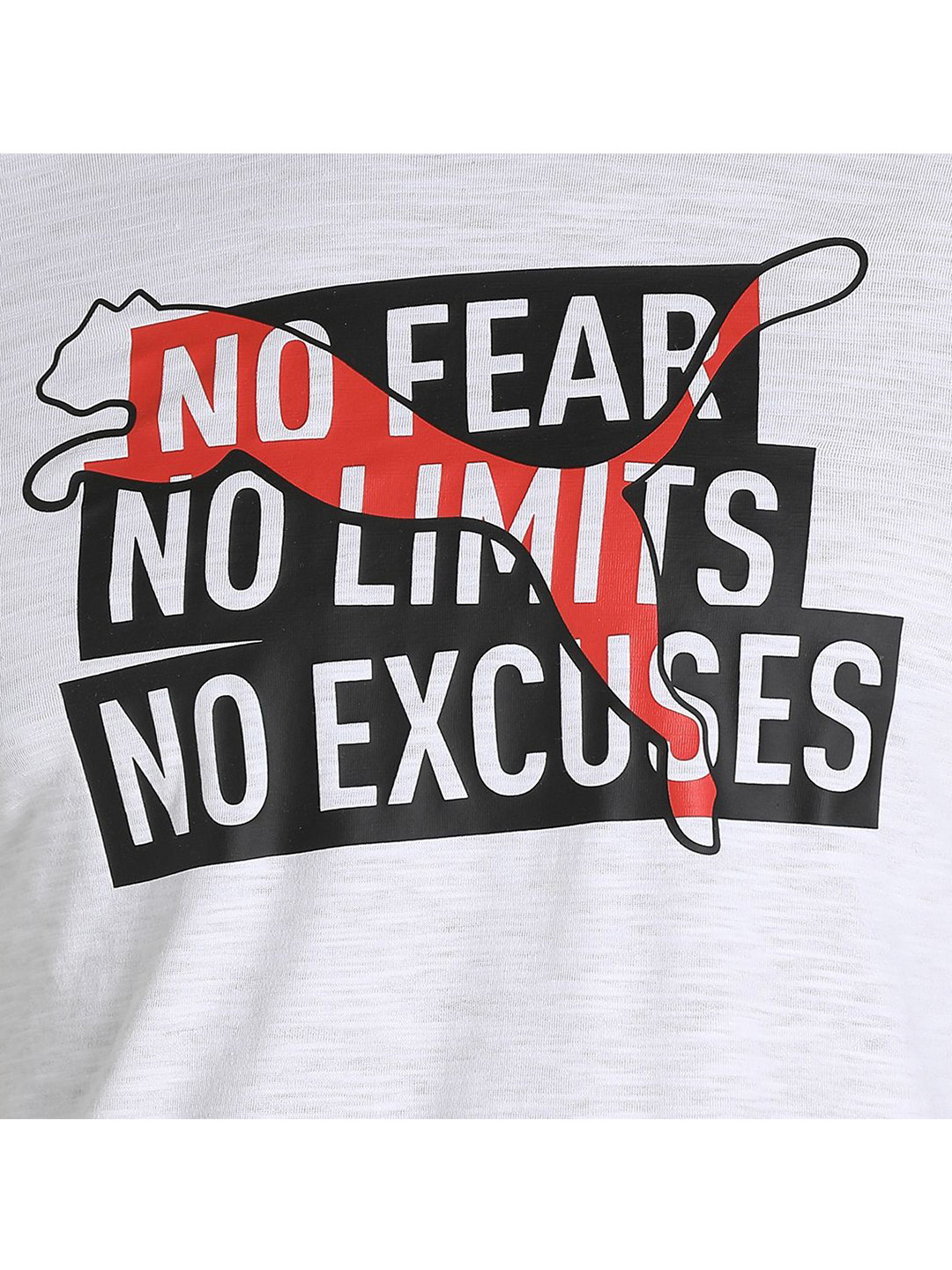 Puma Men Puma White Printed Performance Slogan Cat Training T-Shirt (6)