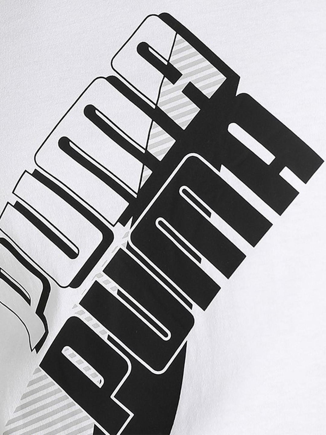 Puma Men Puma White Printed Power Logo T-Shirt (6)