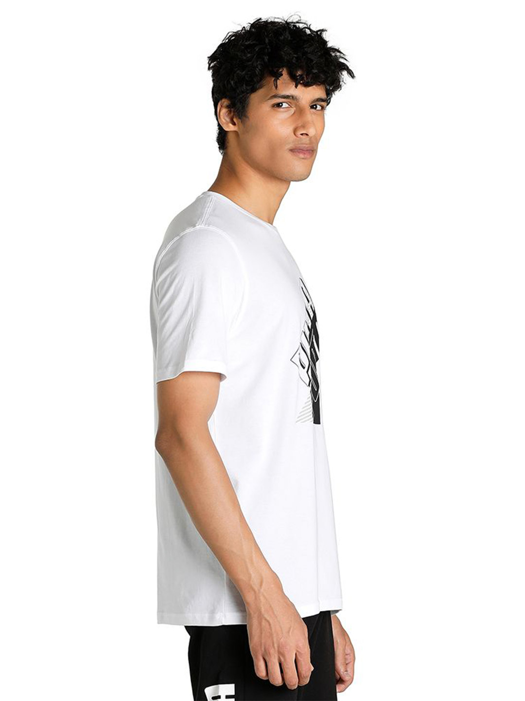 Puma Men Puma White Printed Power Logo T-Shirt (4)