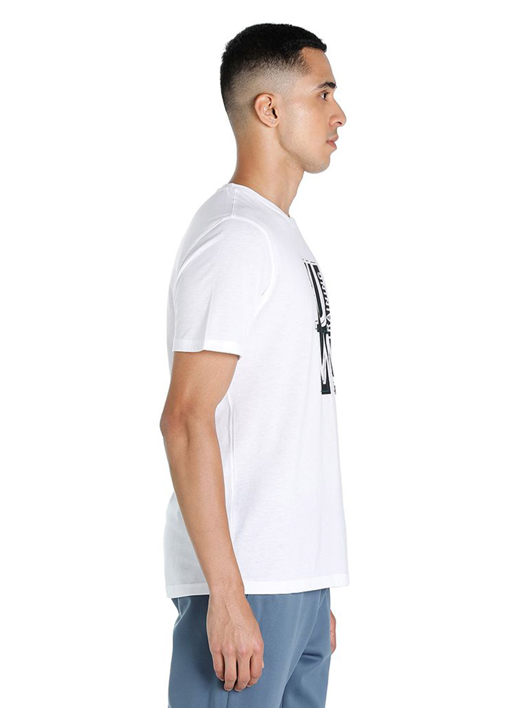 Puma Men Puma White Printed Short Sleeve Training T-Shirt (4)