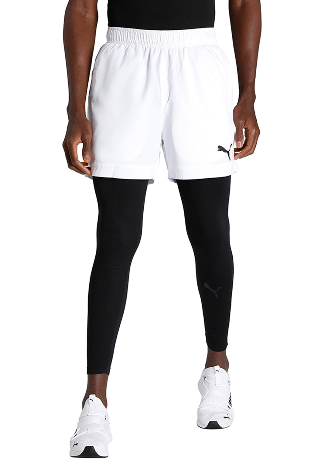 Puma Men Puma White Solid Active Woven Shorts (1)